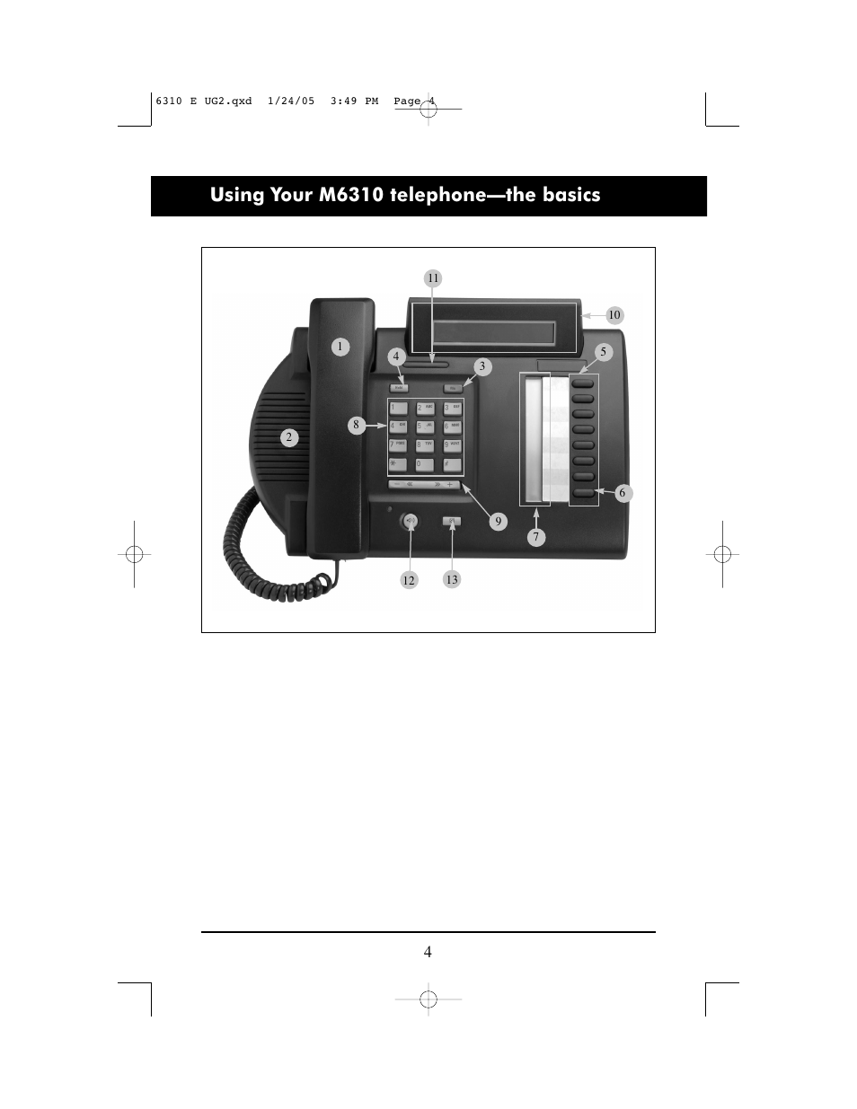 Using your m6310 telephone—the basics | Aastra Telecom M6310 User Manual | Page 6 / 32