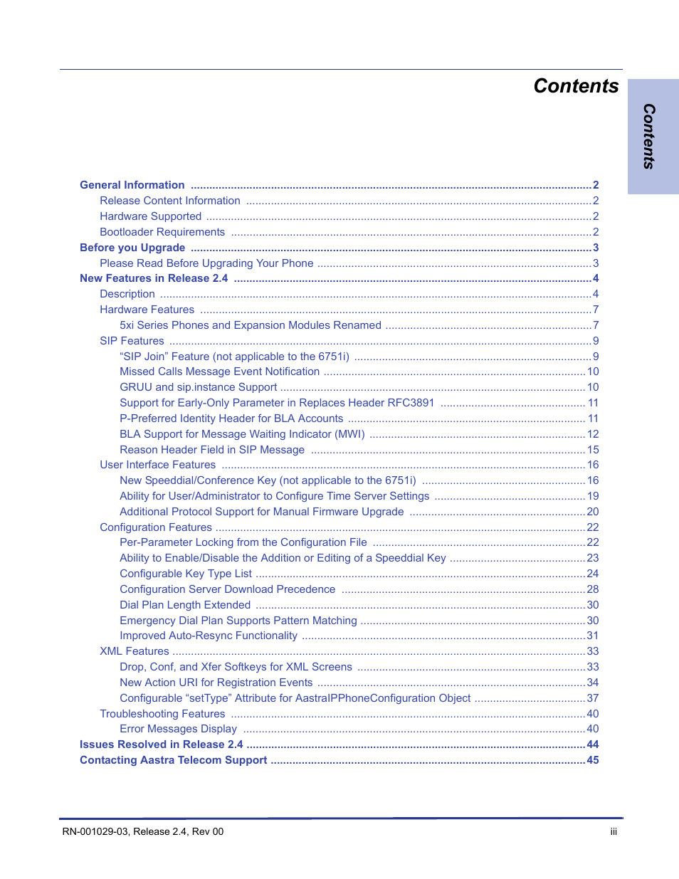 Aastra Telecom 675xi Series User Manual | Page 3 / 52