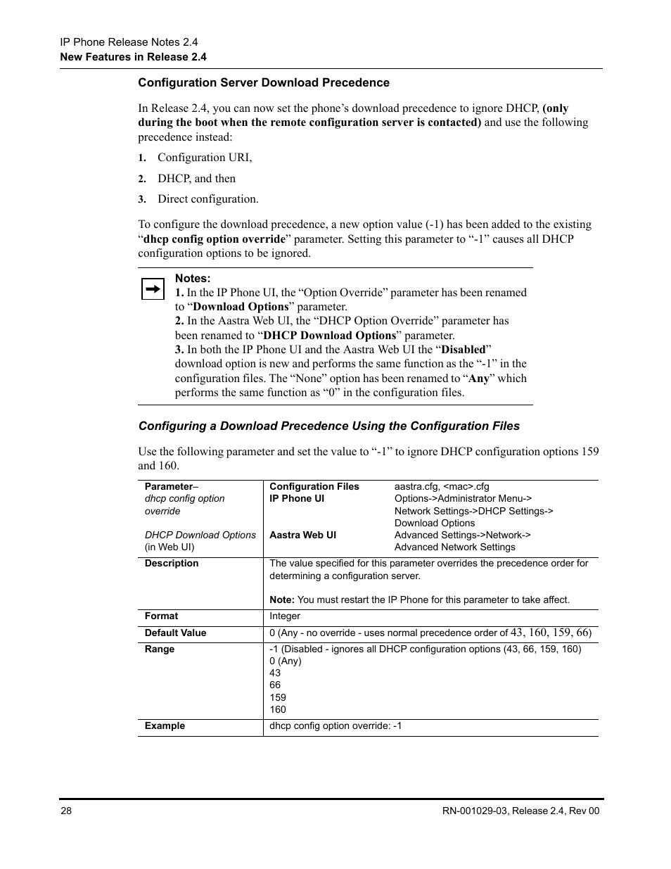 Configuration server download precedence | Aastra Telecom 675xi Series User Manual | Page 32 / 52