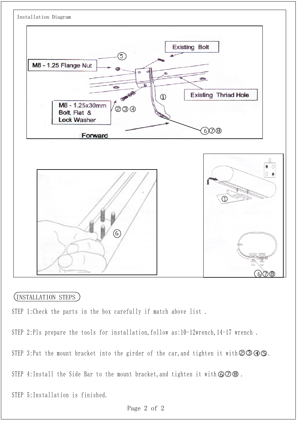 Aries Automotive 4519 User Manual | Page 2 / 2