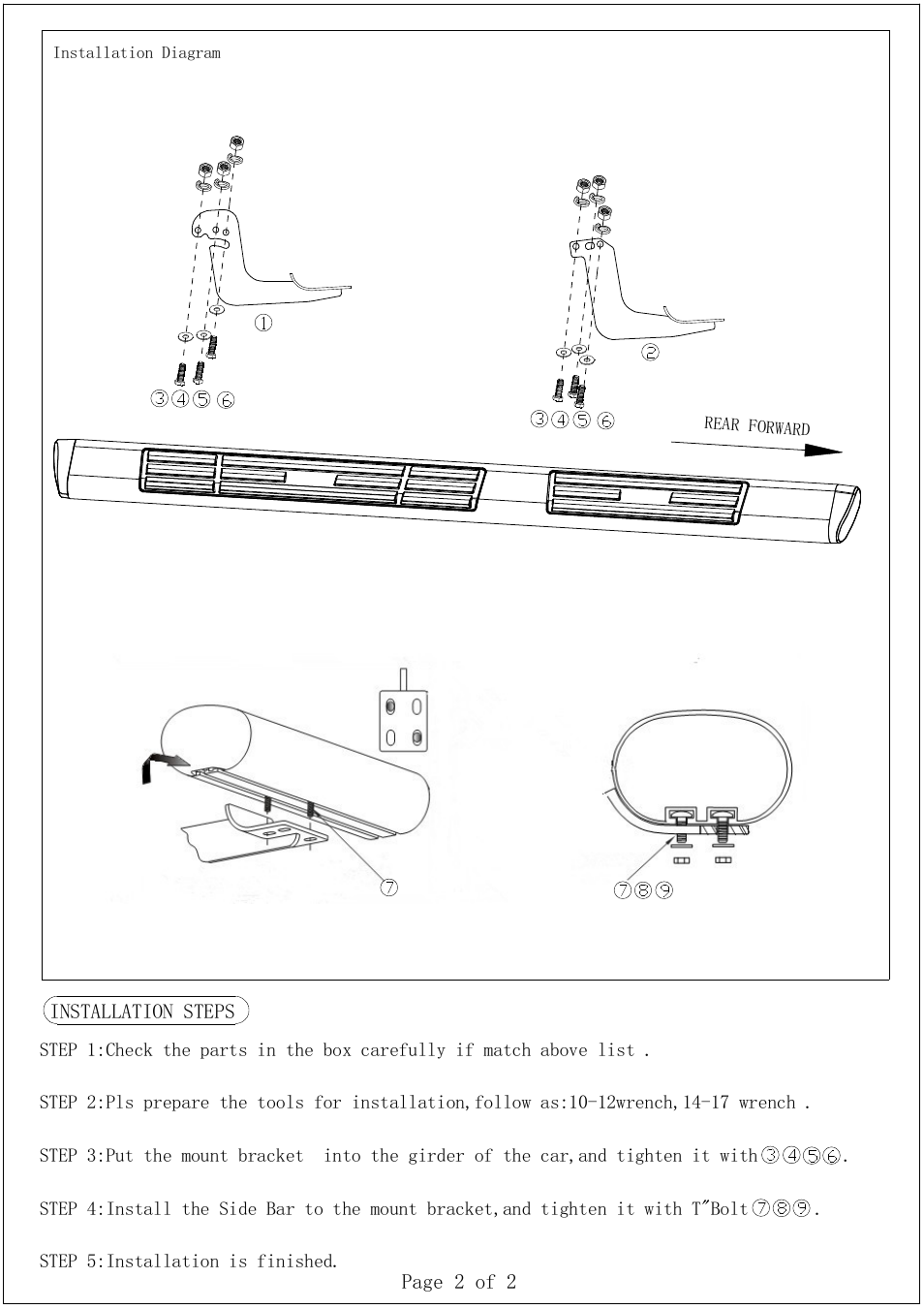 Aries Automotive 4522 User Manual | Page 2 / 2