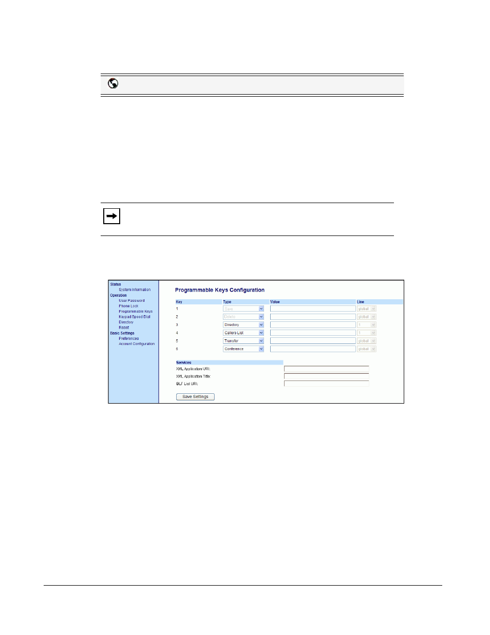 Configuring a blf list key, Line keys and programmable keys | Aastra Telecom 6753I User Manual | Page 74 / 226
