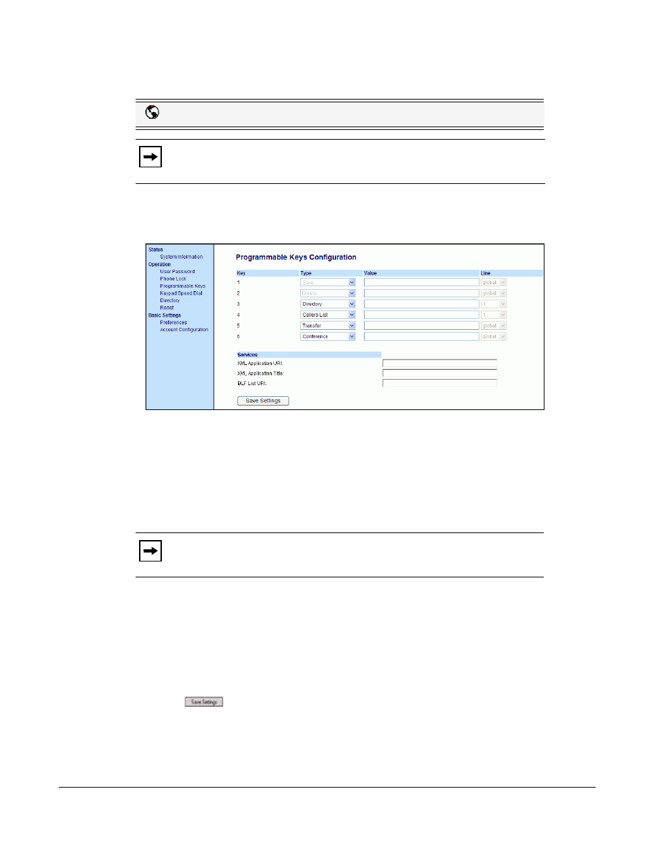 Configuring an xml key, Line keys and programmable keys | Aastra Telecom 6753I User Manual | Page 86 / 226
