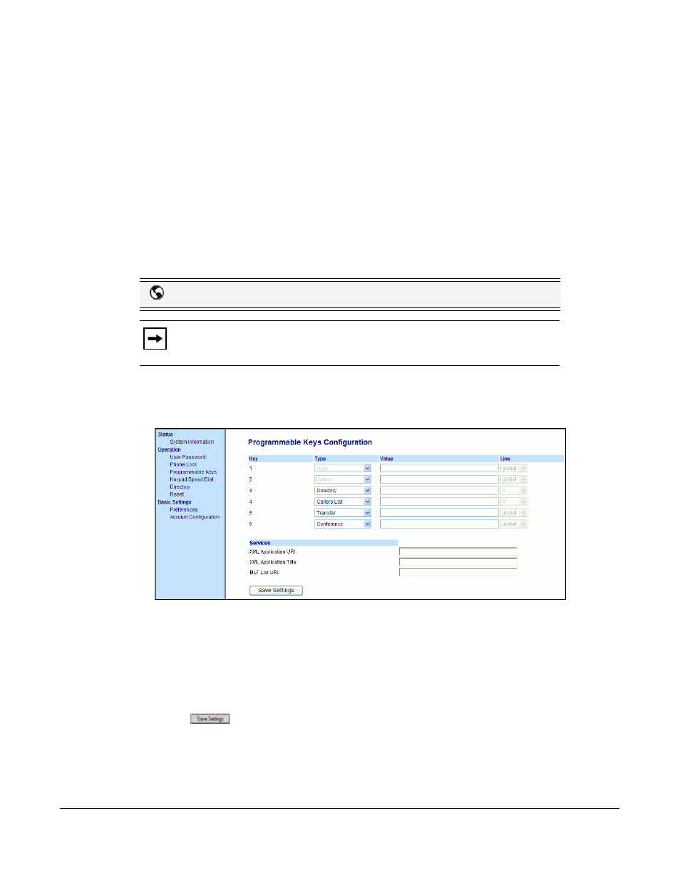 Call forward key, Configuring a call forward, Line keys and programmable keys | Aastra Telecom 6753I User Manual | Page 93 / 226