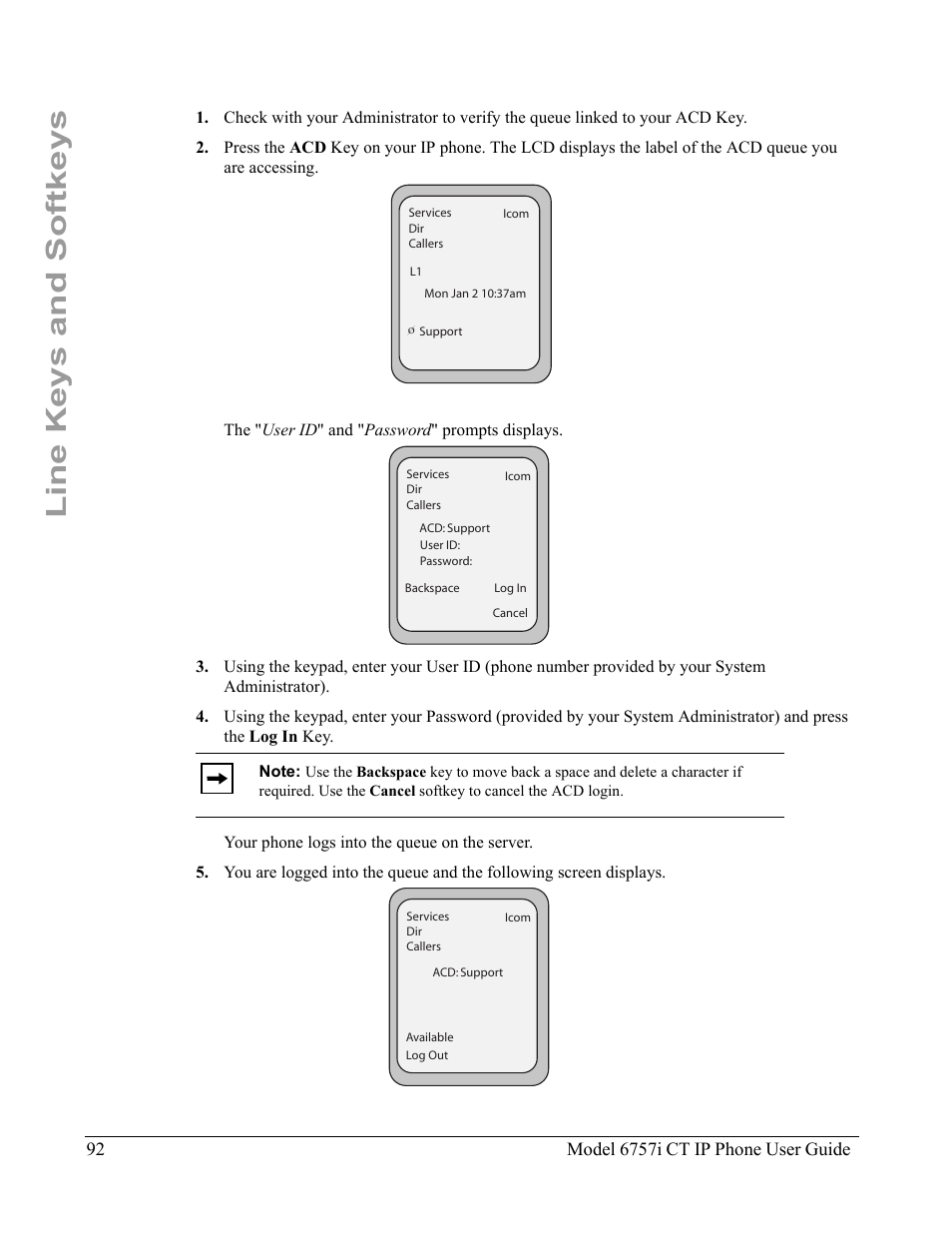 Line keys and softkeys | Aastra Telecom 6757I CT User Manual | Page 102 / 310