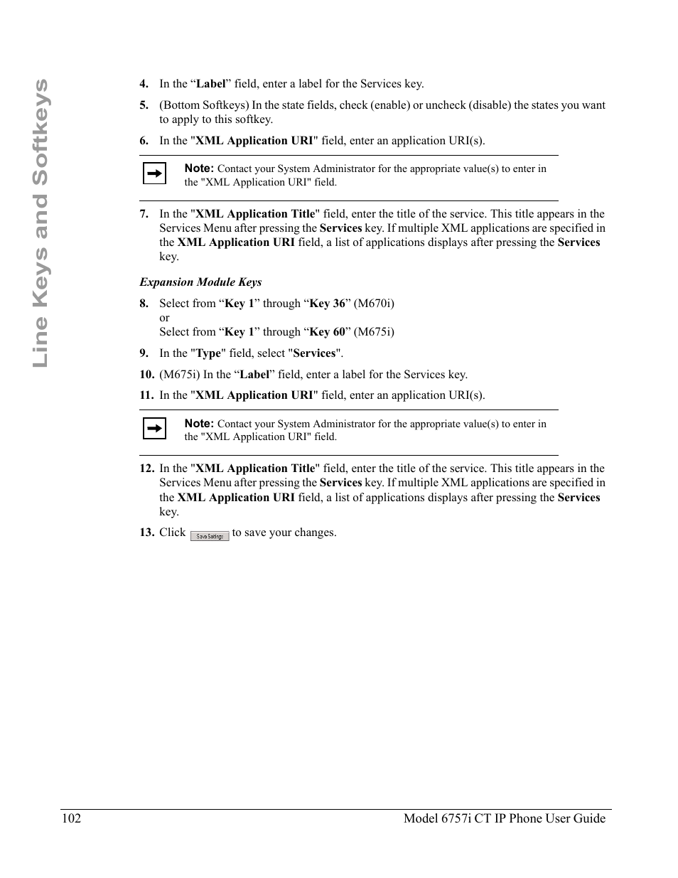 Line keys and softkeys | Aastra Telecom 6757I CT User Manual | Page 112 / 310