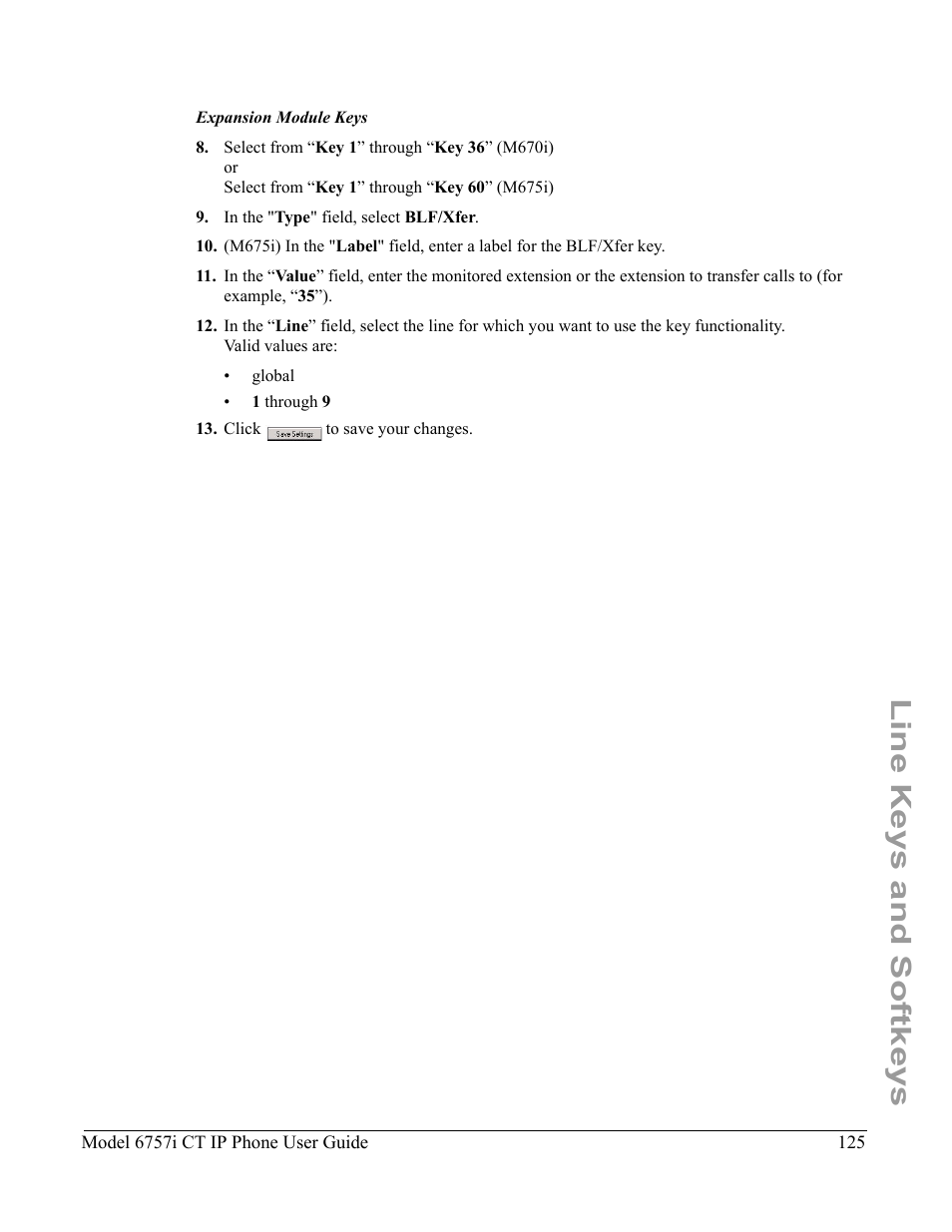 Line keys and softkeys | Aastra Telecom 6757I CT User Manual | Page 135 / 310