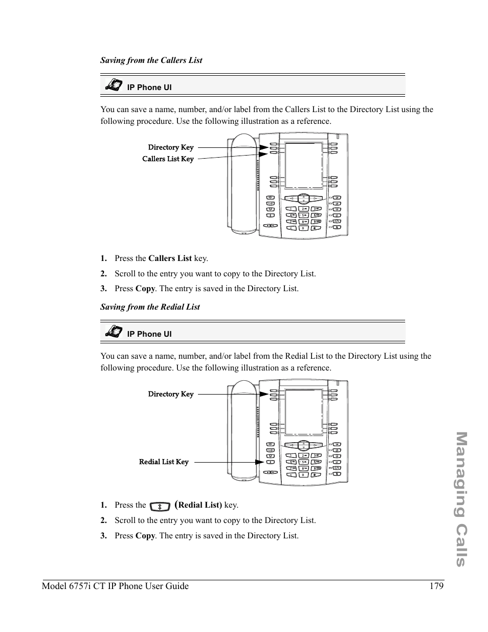 Managing calls | Aastra Telecom 6757I CT User Manual | Page 189 / 310