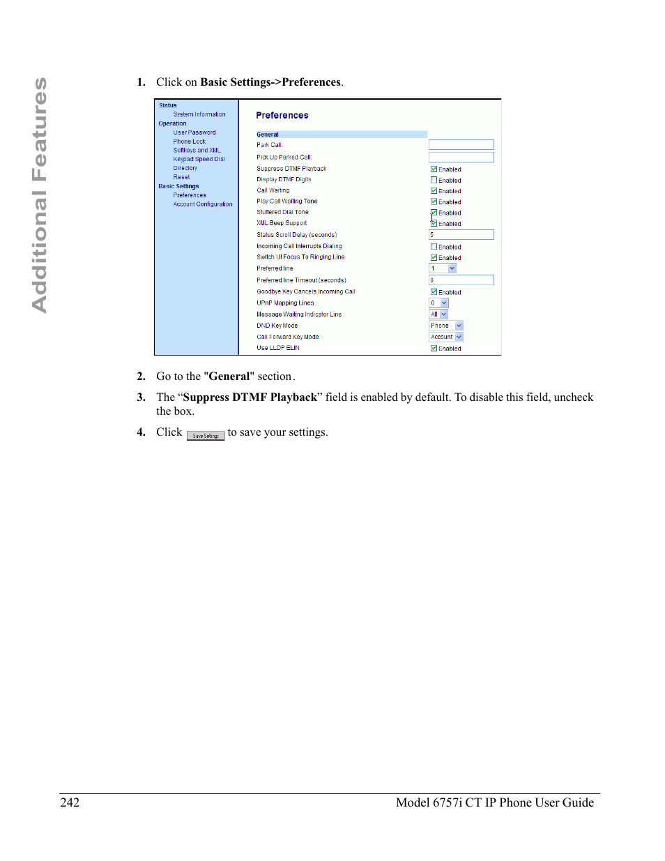 Additional features | Aastra Telecom 6757I CT User Manual | Page 252 / 310
