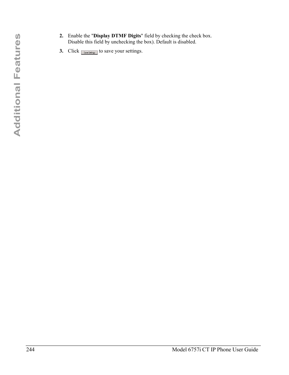 Additional features | Aastra Telecom 6757I CT User Manual | Page 254 / 310