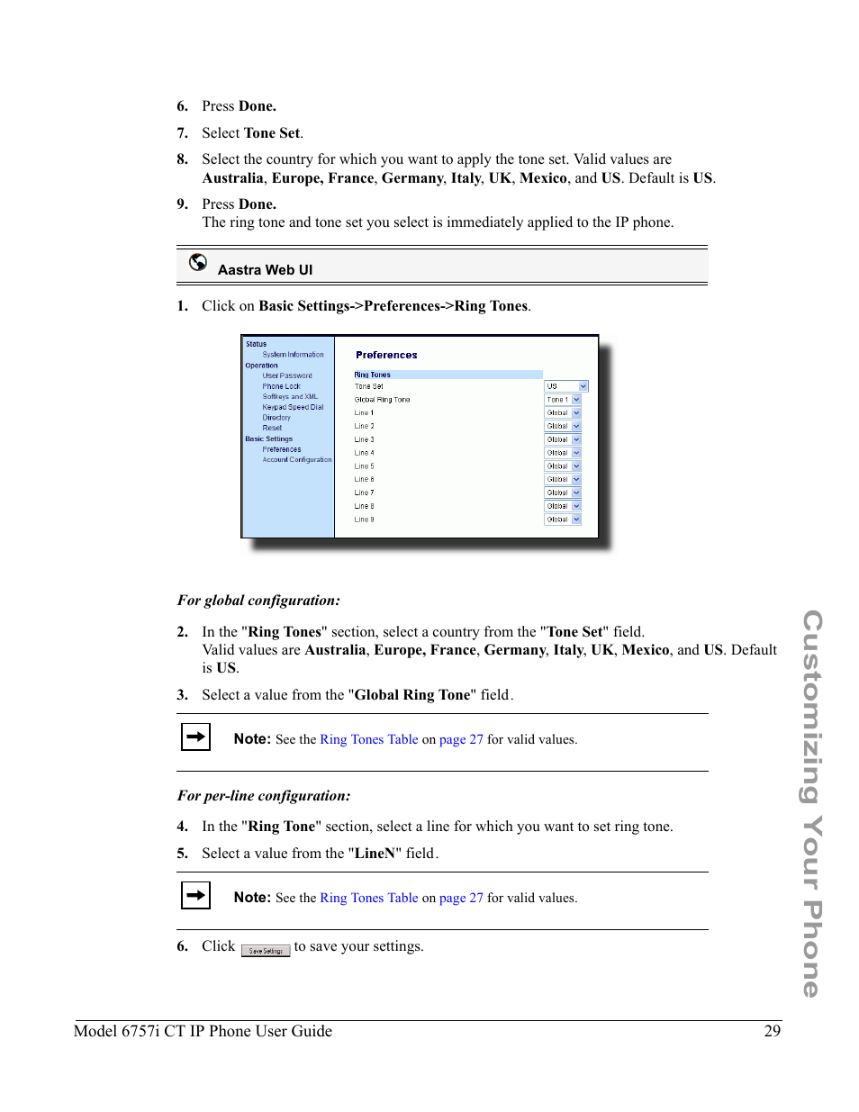 Customizing your phone | Aastra Telecom 6757I CT User Manual | Page 39 / 310