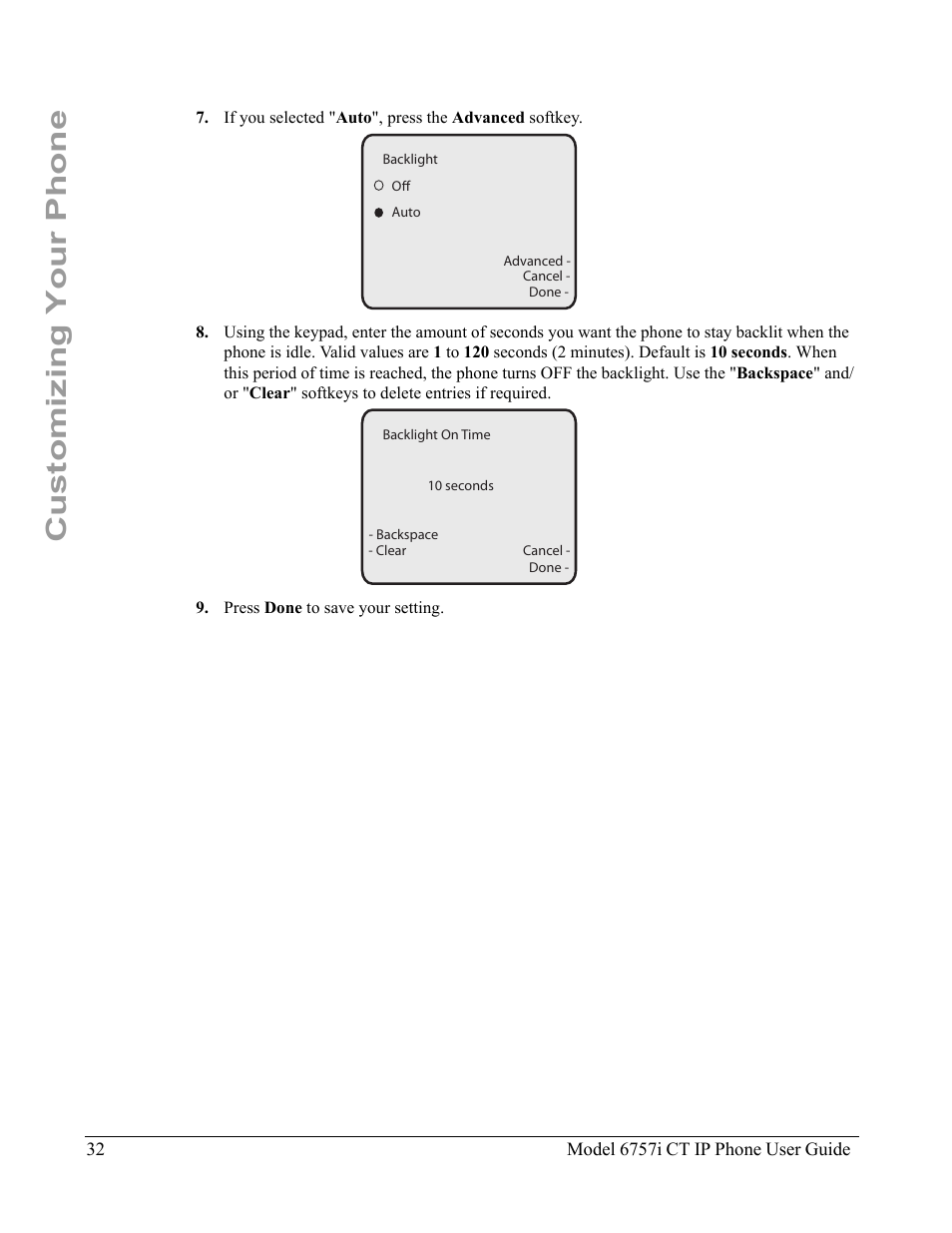 Customizing your phone | Aastra Telecom 6757I CT User Manual | Page 42 / 310