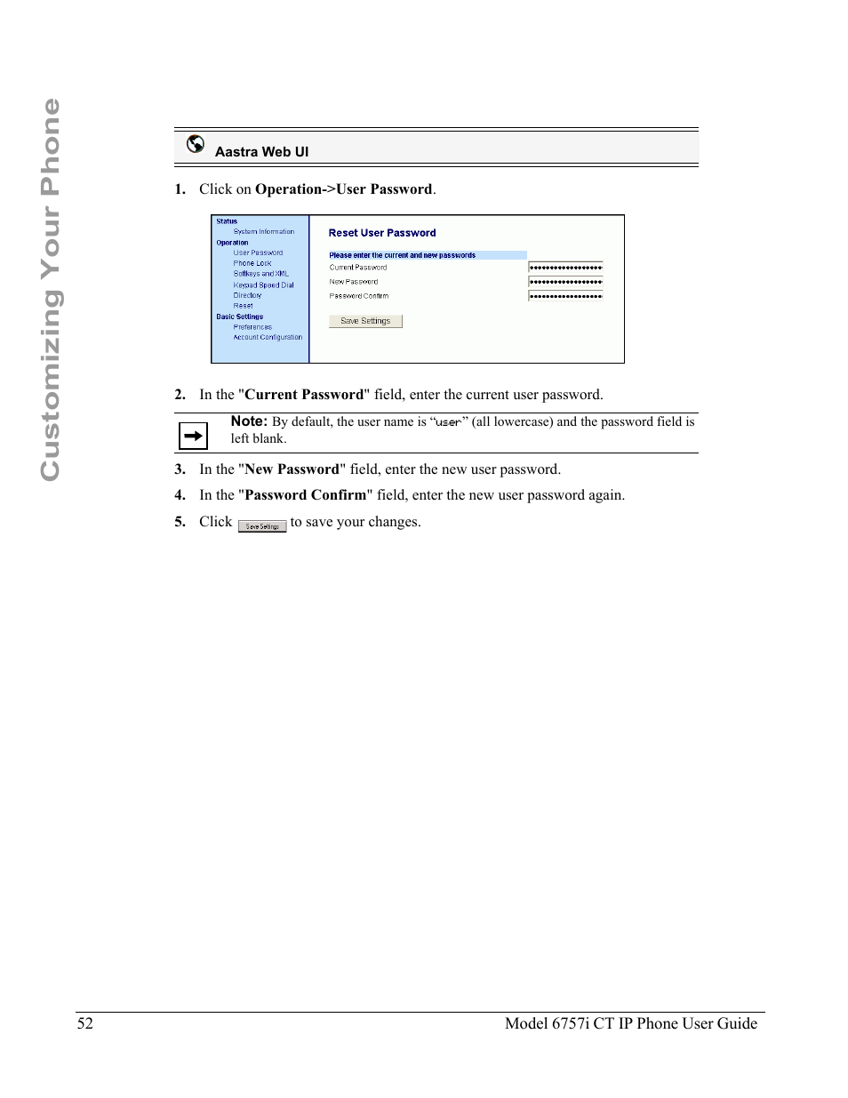 Customizing your phone | Aastra Telecom 6757I CT User Manual | Page 62 / 310