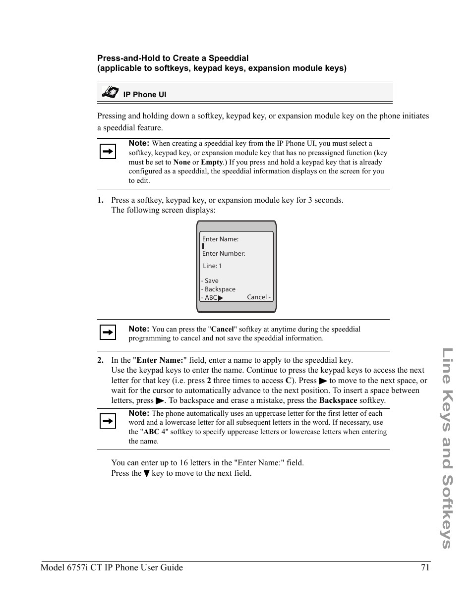 Line keys and softkeys | Aastra Telecom 6757I CT User Manual | Page 81 / 310