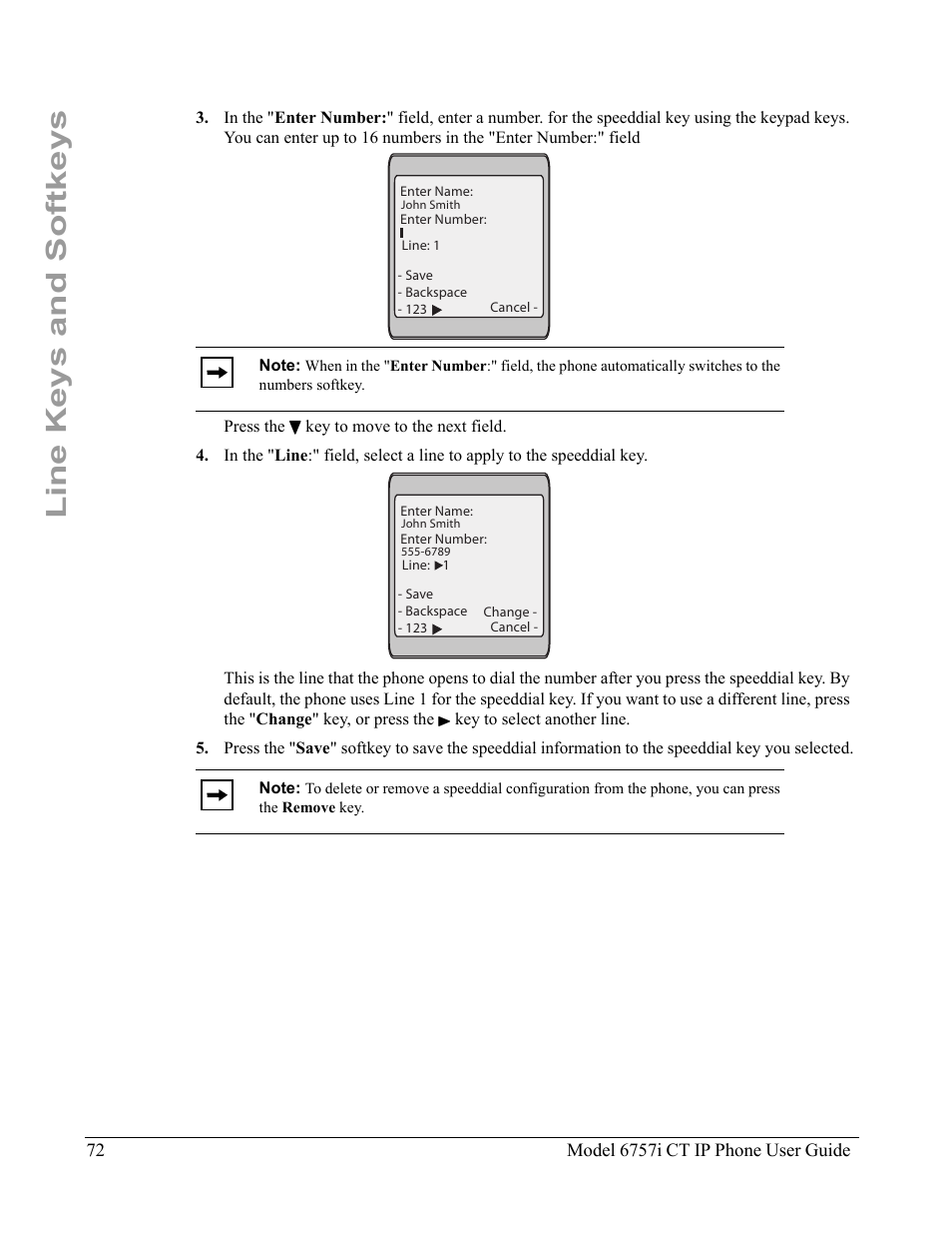 Line keys and softkeys | Aastra Telecom 6757I CT User Manual | Page 82 / 310