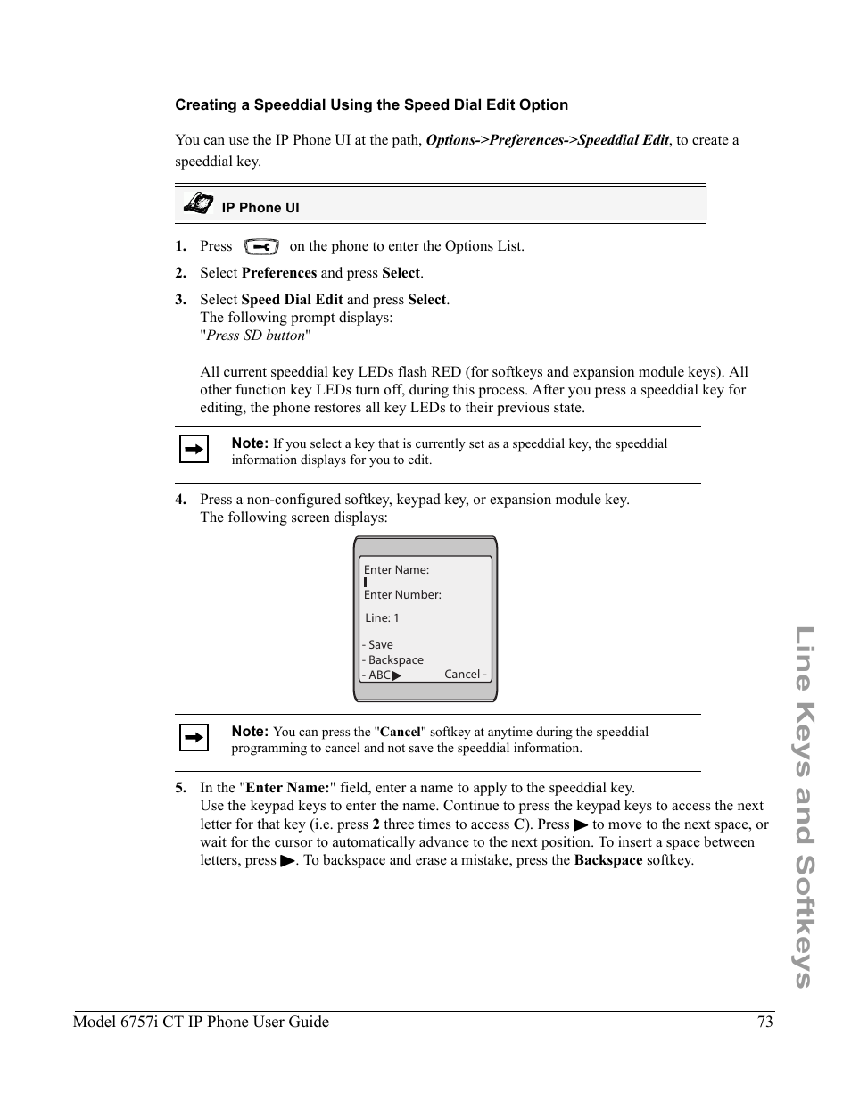 Line keys and softkeys | Aastra Telecom 6757I CT User Manual | Page 83 / 310