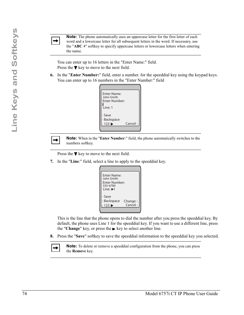 Line keys and softkeys | Aastra Telecom 6757I CT User Manual | Page 84 / 310
