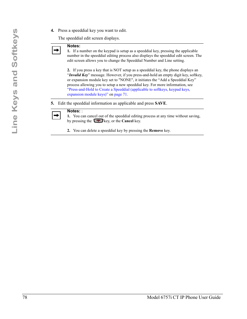 Line keys and softkeys | Aastra Telecom 6757I CT User Manual | Page 88 / 310