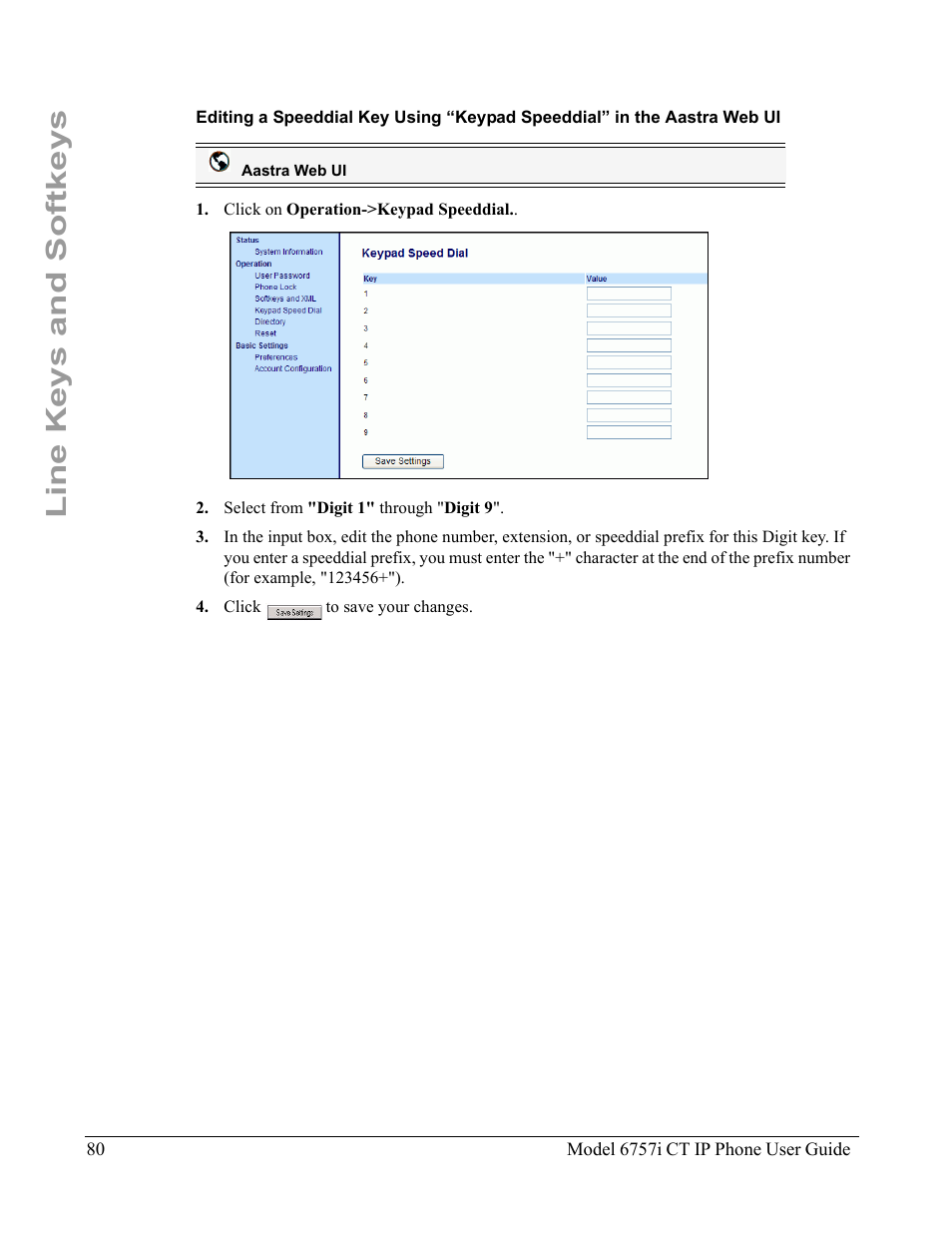 Line keys and softkeys | Aastra Telecom 6757I CT User Manual | Page 90 / 310