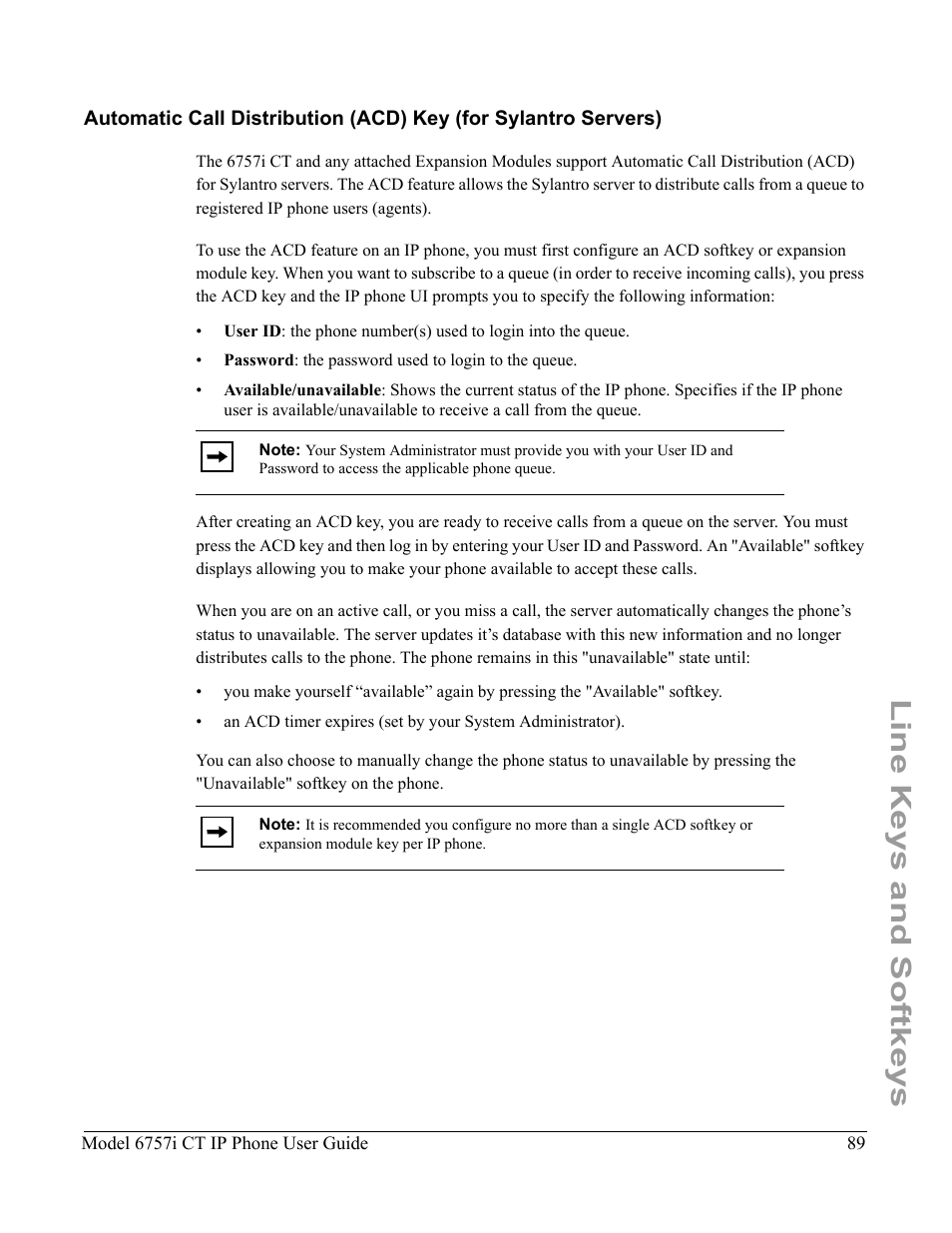 Line keys and softkeys | Aastra Telecom 6757I CT User Manual | Page 99 / 310