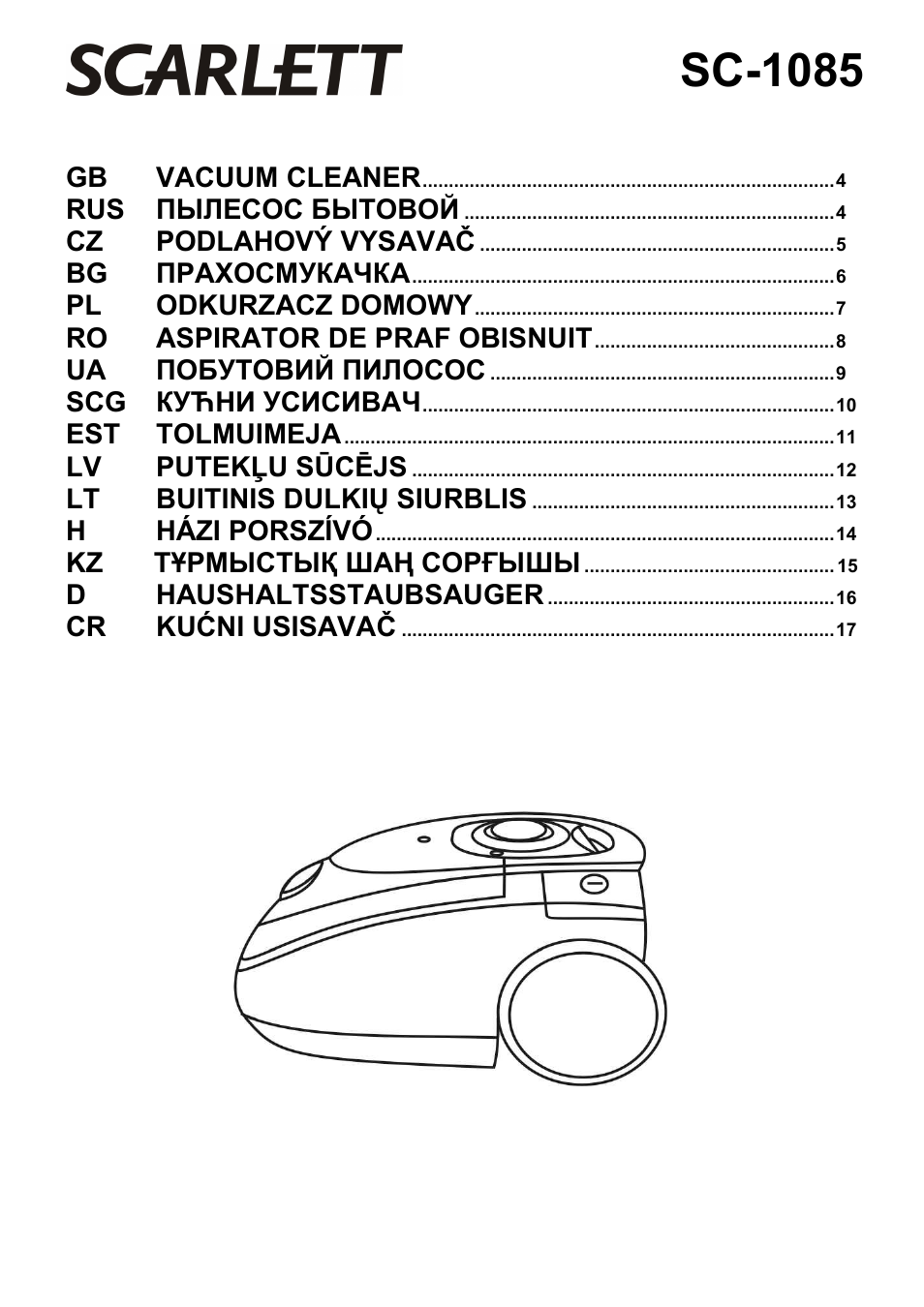 Scarlett SC-1085 User Manual | 18 pages