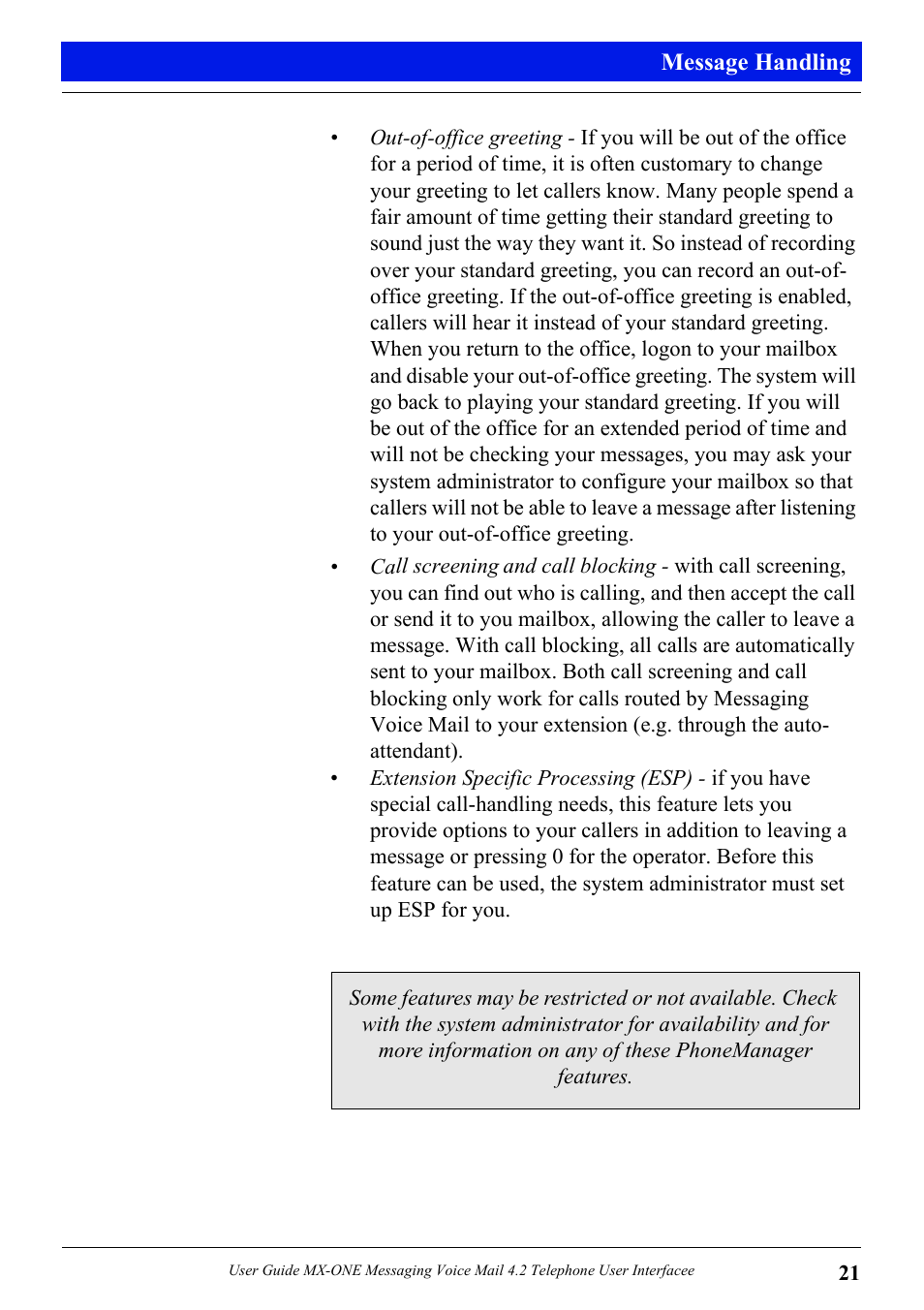 Aastra Telecom MX-ONE 4.2 User Manual | Page 23 / 46