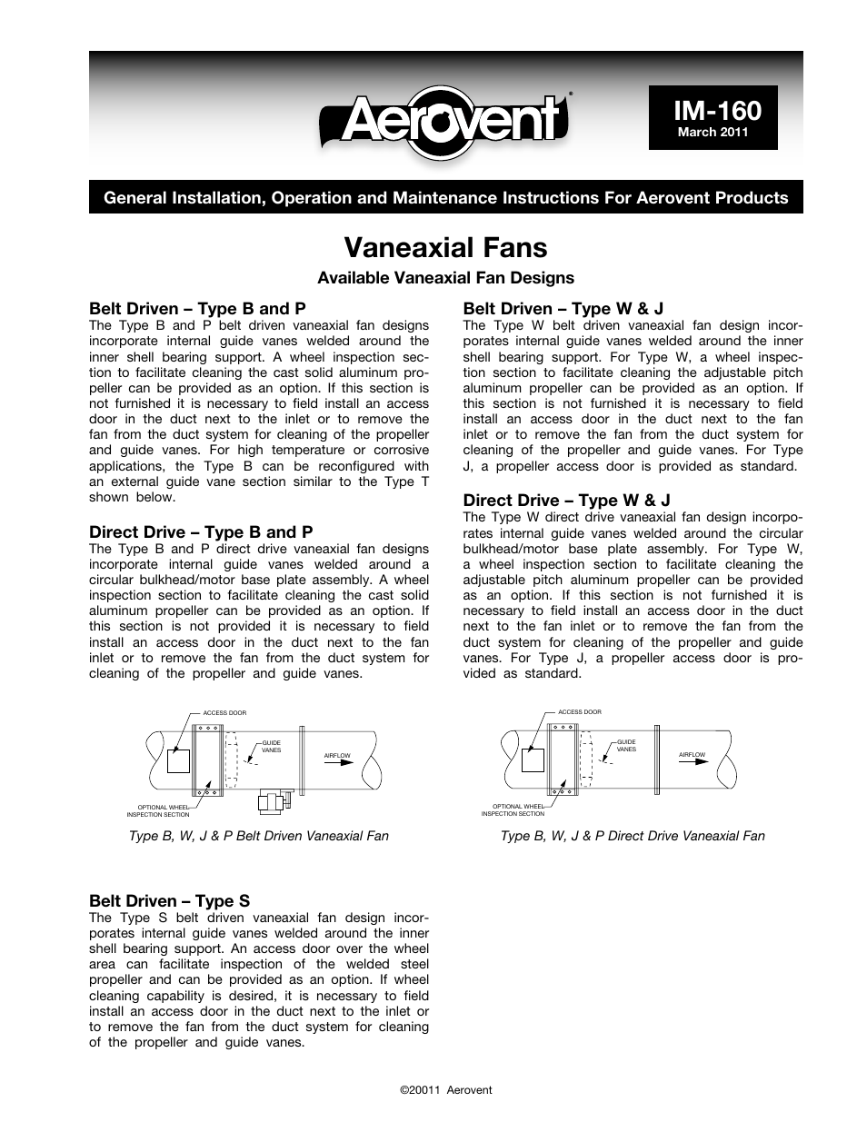 Aerovent IM-160 User Manual | 4 pages