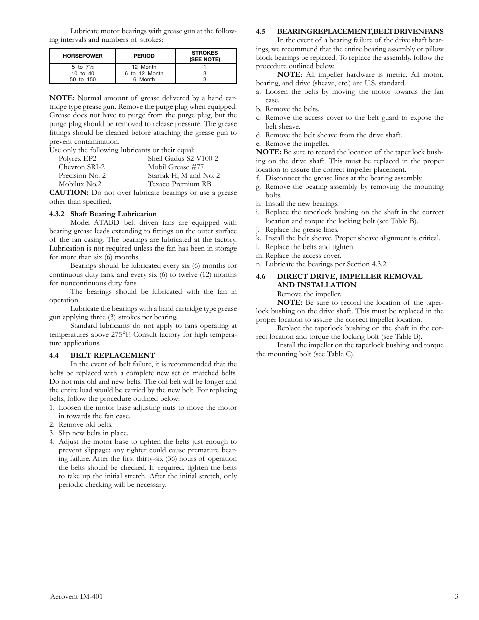 Aerovent IM-401 User Manual | Page 3 / 4