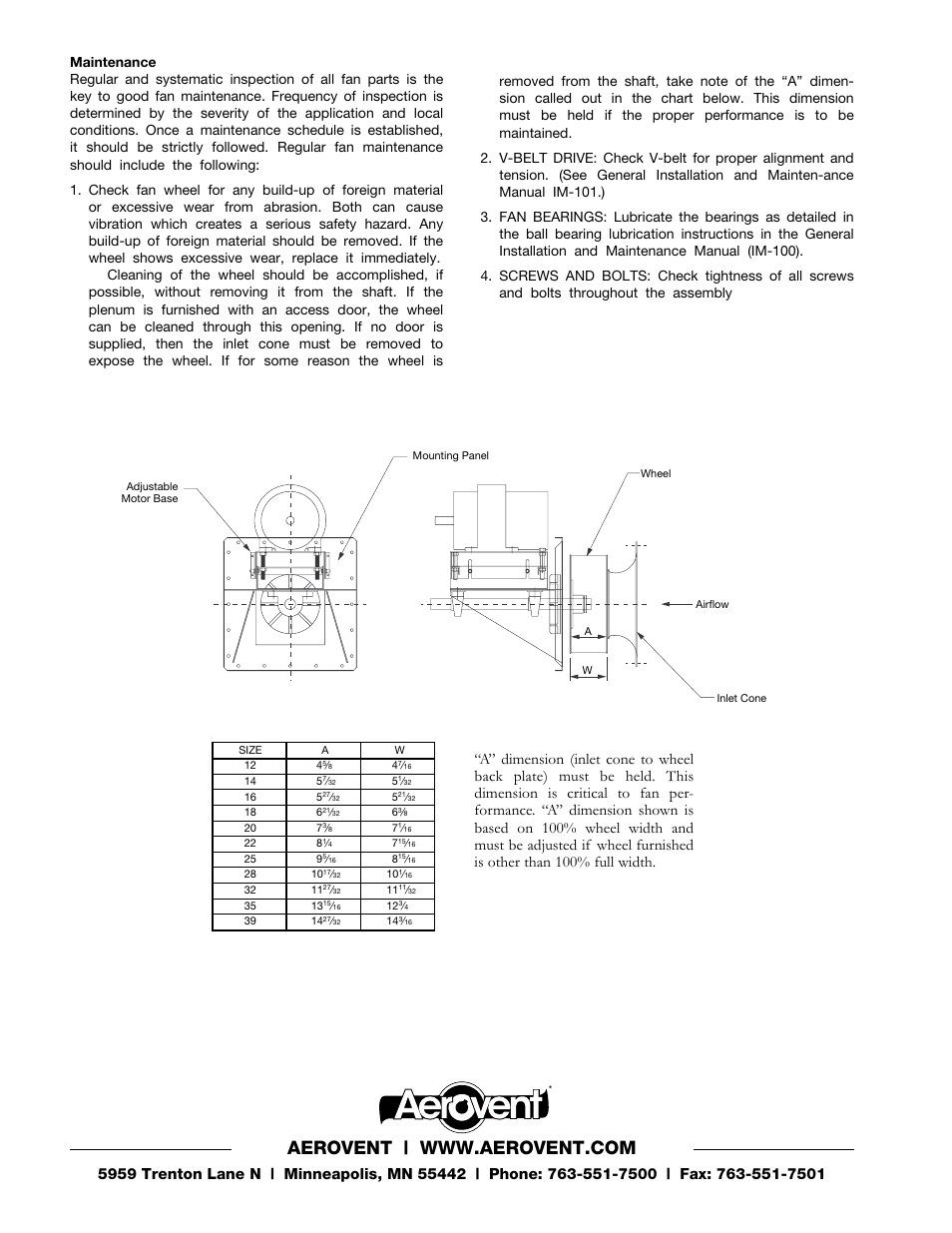 Aerovent IM-230 User Manual | Page 2 / 2