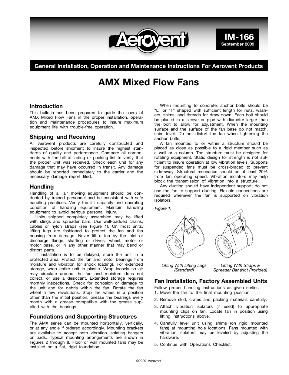 Aerovent IM-166 User Manual | 8 pages