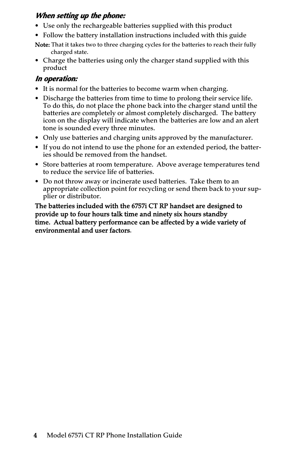 When setting up the phone, In operation, Safety information (67 57i ct rp and handset) | AASTRA 6757i CT RP User Manual | Page 10 / 48