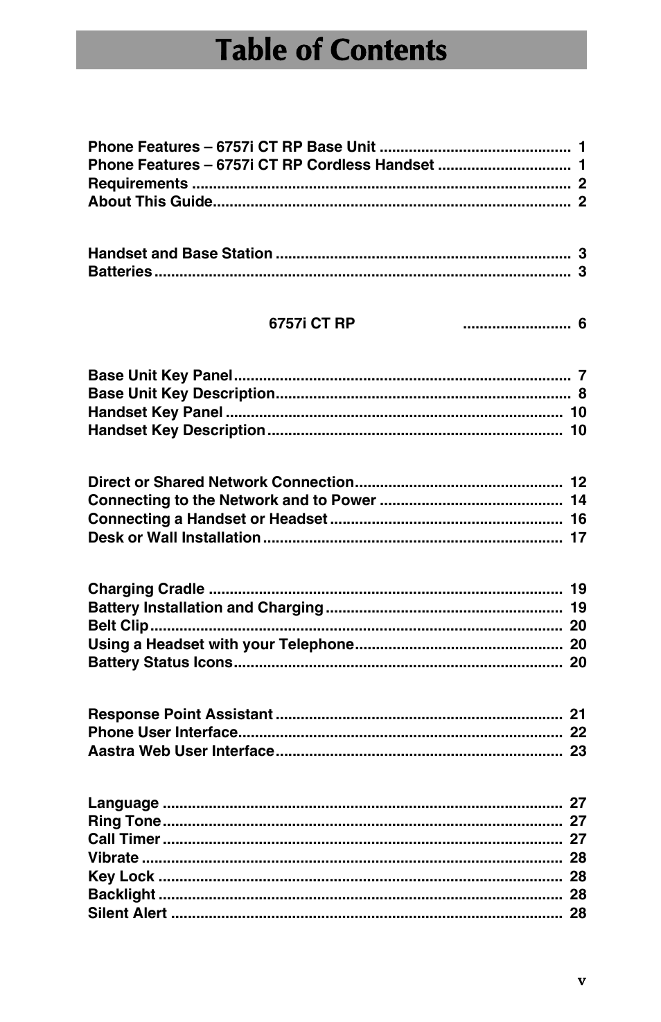 AASTRA 6757i CT RP User Manual | Page 5 / 48