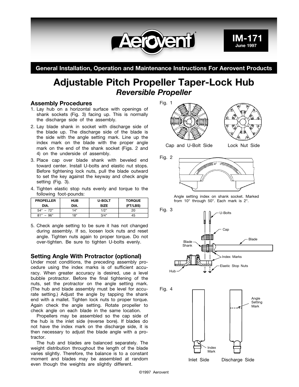 Aerovent IM-171 User Manual | 2 pages
