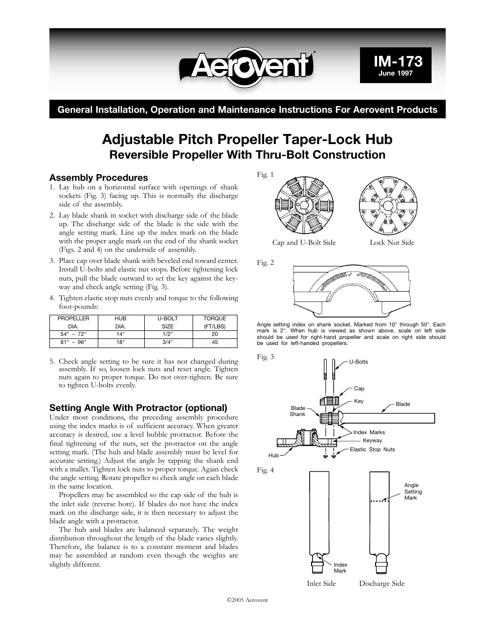 Aerovent IM-173 User Manual | 2 pages