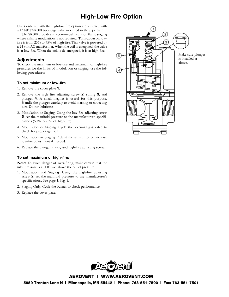 High-low fire option | Aerovent IM-200 User Manual | Page 4 / 4