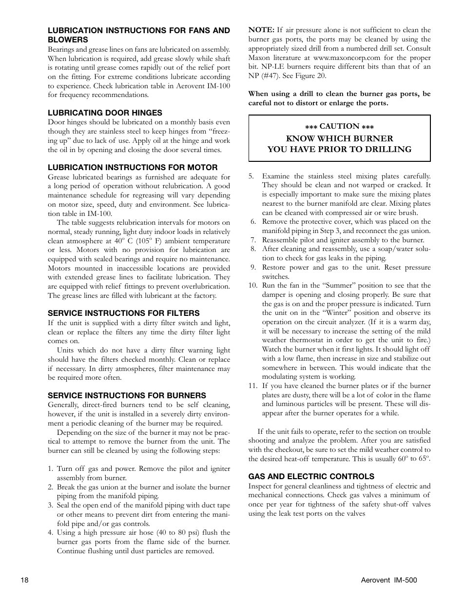 Aerovent IM-500 User Manual | Page 18 / 28