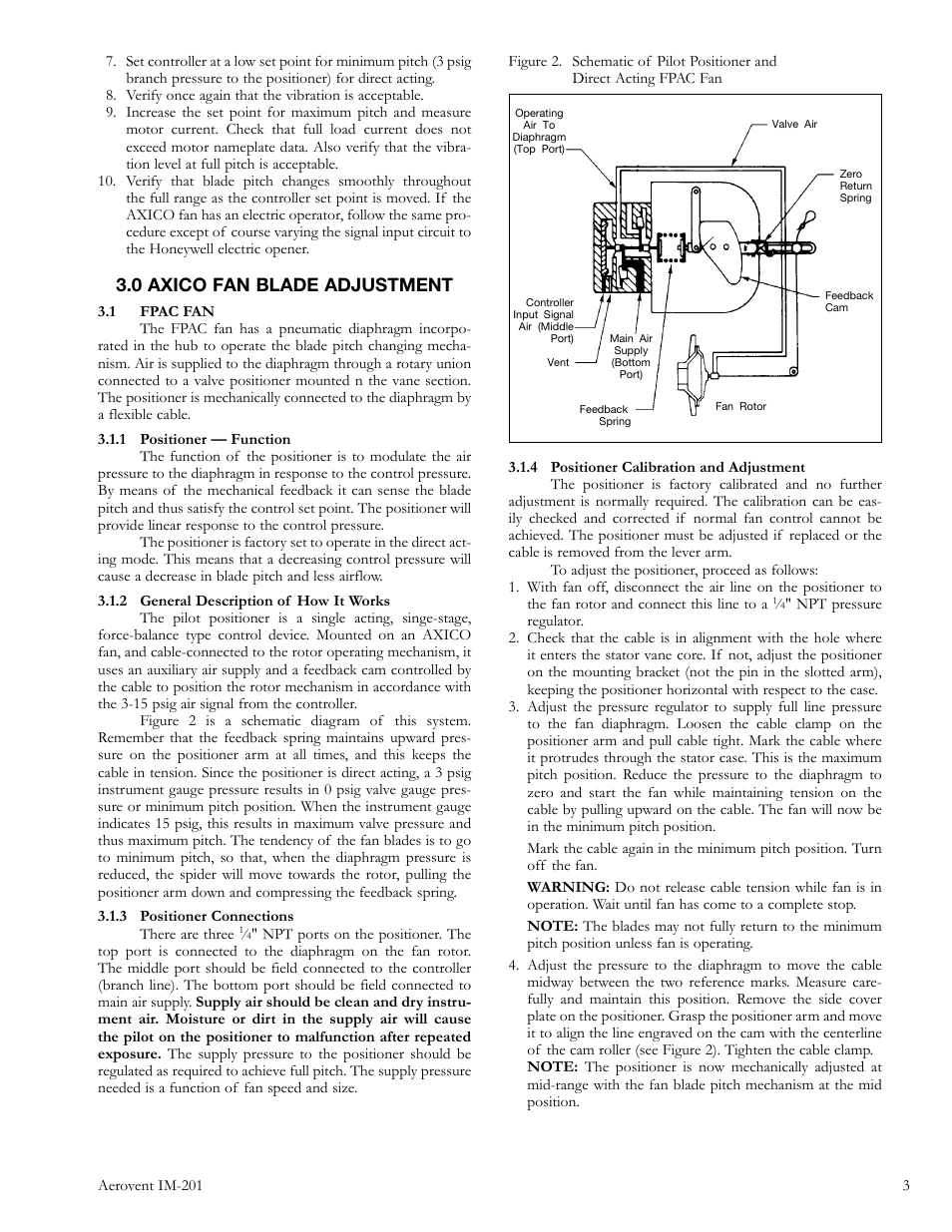 0 axico fan blade adjustment | Aerovent IM-201 User Manual | Page 3 / 16