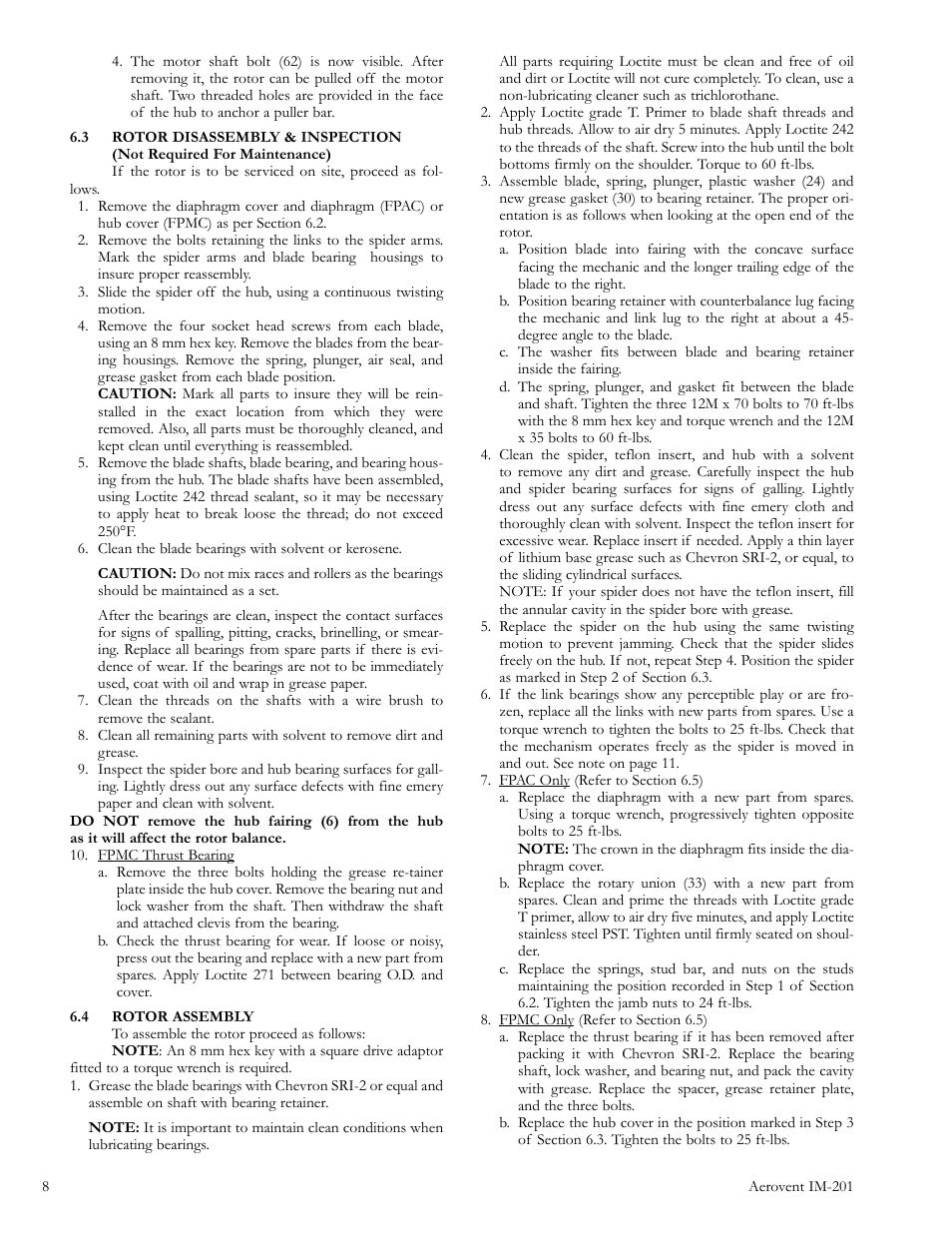 Aerovent IM-201 User Manual | Page 8 / 16
