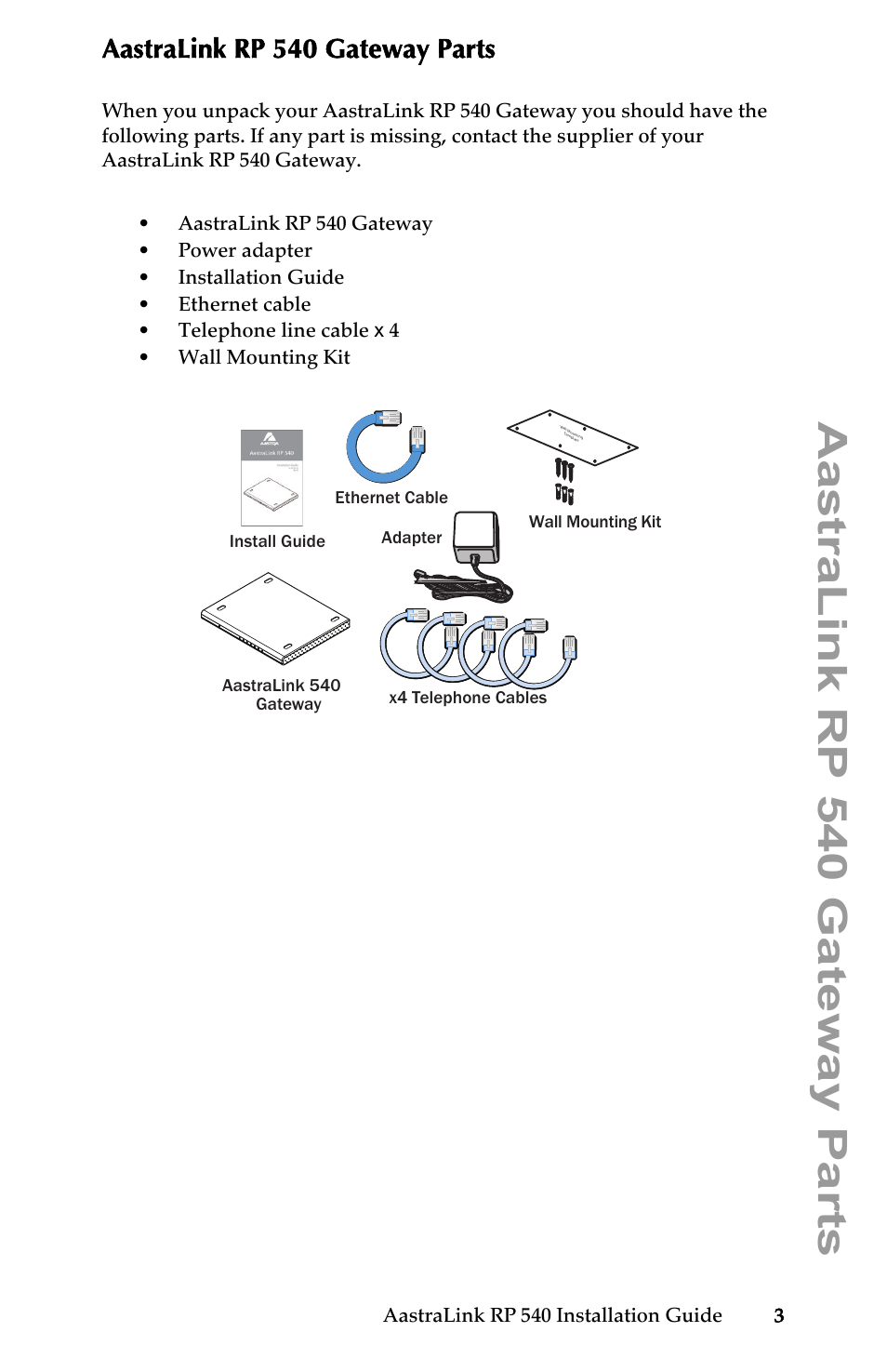 Aastralink rp 540 gateway parts | Aastra Telecom AastraLink RP 540 User Manual | Page 9 / 16