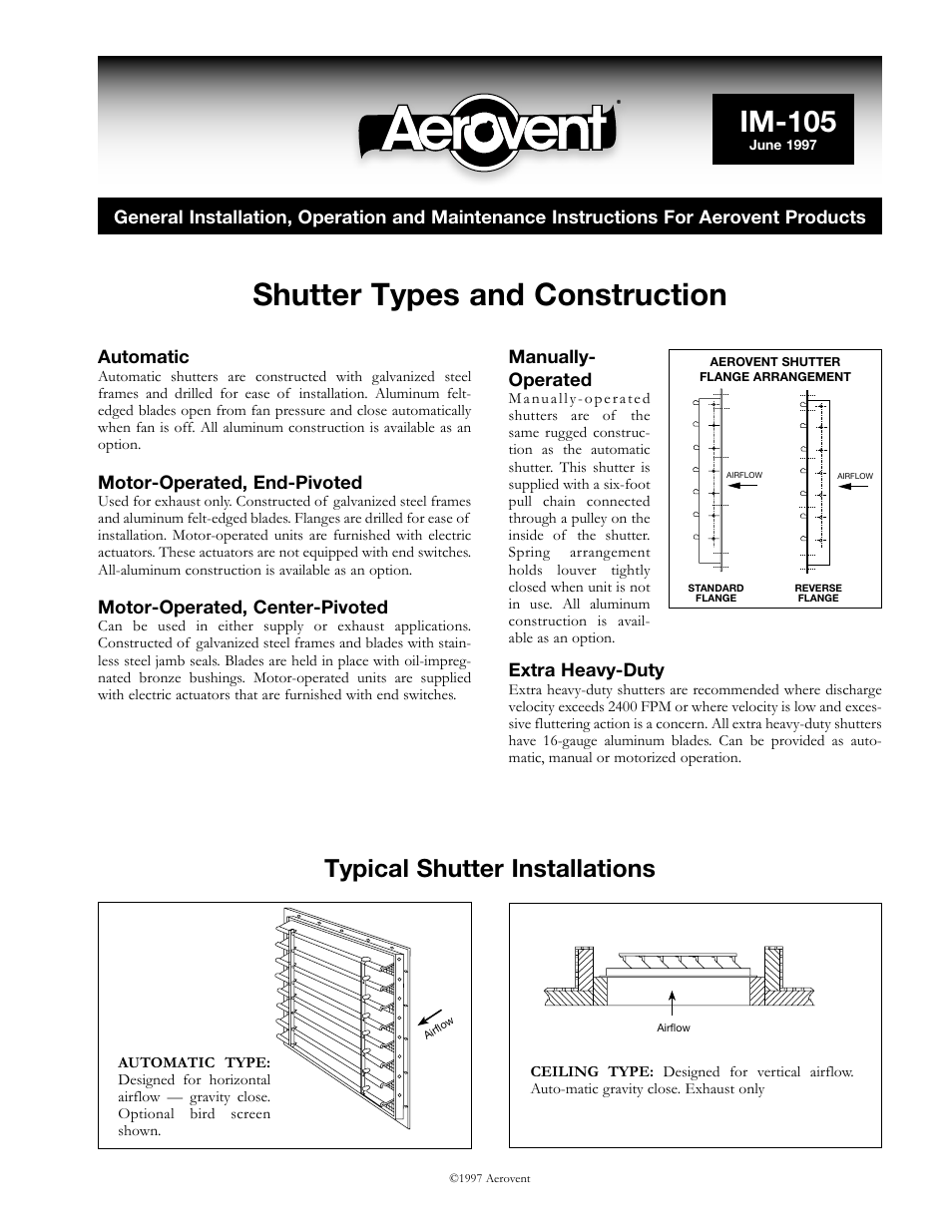 Aerovent IM-105 User Manual | 2 pages