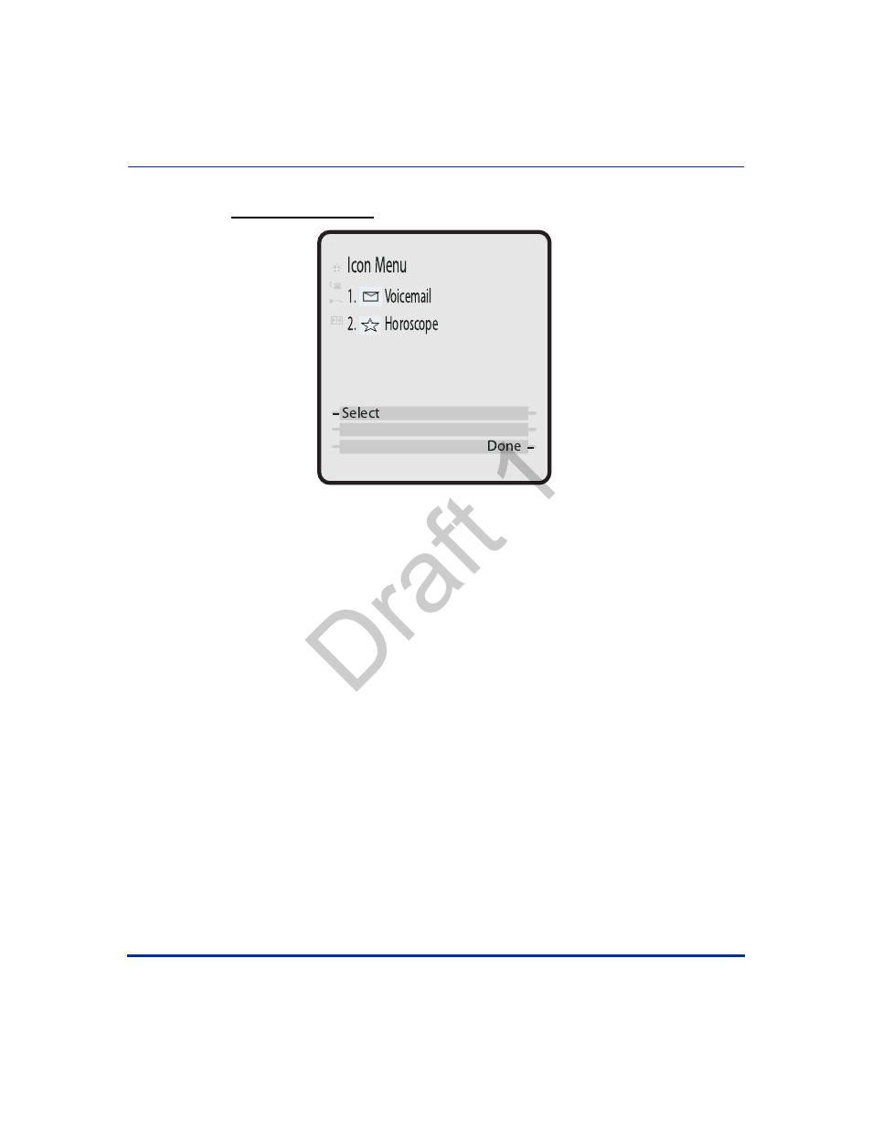 Using the <iconlist, Draft 1, Iconmenu | Voicemail 2. horoscope | Aastra Telecom 9480i Series User Manual | Page 1152 / 1184