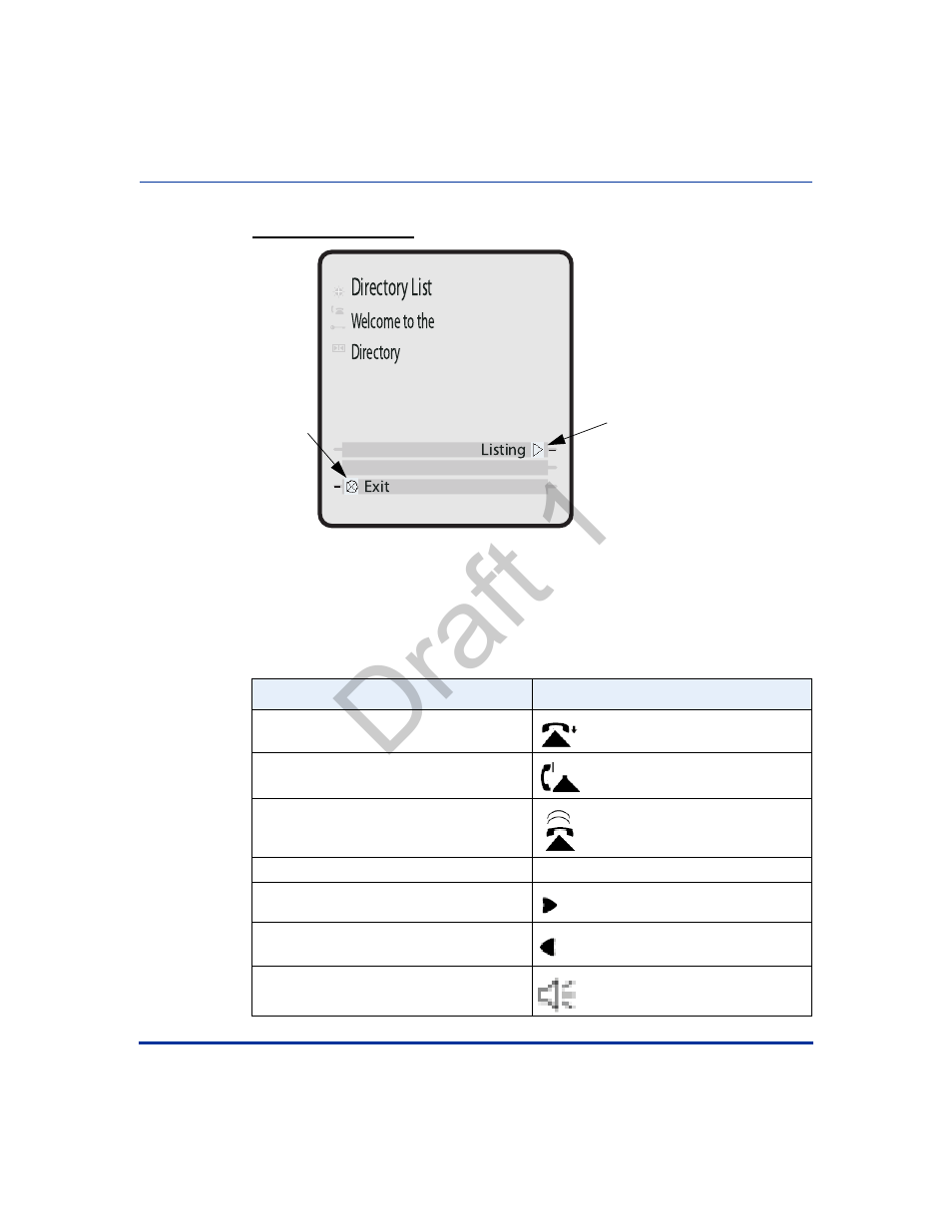 Ip phone internal icon images, Tion, Draft 1 | Directorylist, Welcometothe directory | Aastra Telecom 9480i Series User Manual | Page 1154 / 1184