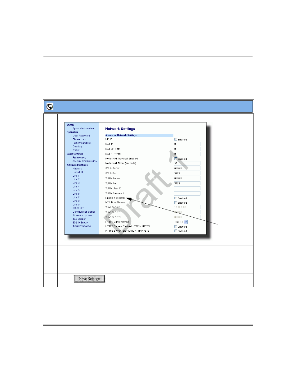 Configuring rport using the aastra web ui, Draft 1 | Aastra Telecom 9480i Series User Manual | Page 248 / 1184