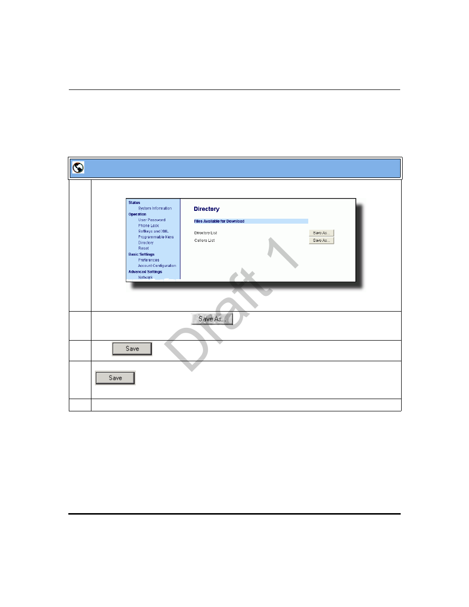 Downloading the callers list, Draft 1 | Aastra Telecom 9480i Series User Manual | Page 591 / 1184