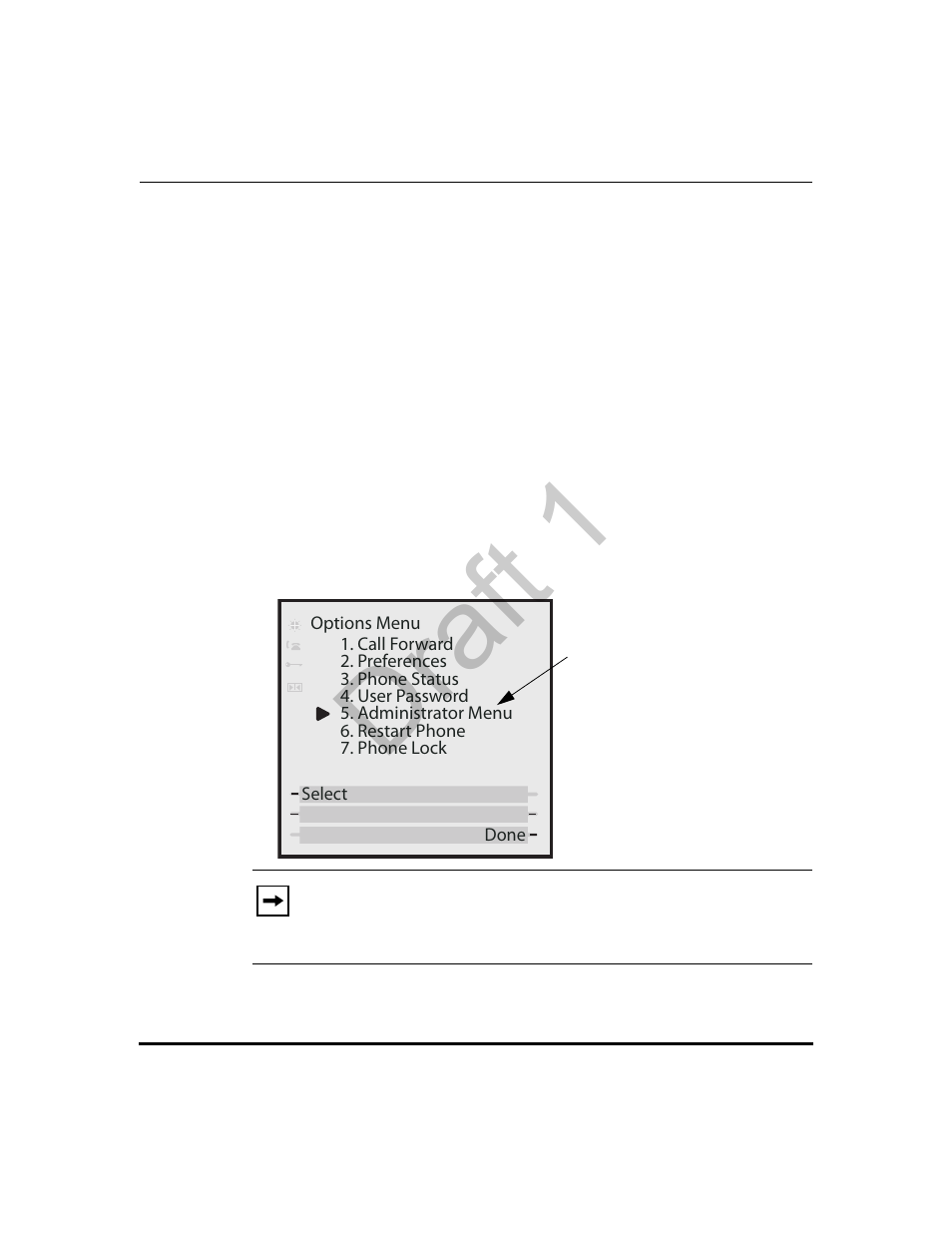 Administrator level options, Description, Ip phone ui options | Administrator level options -3, Description -3, Ip phone ui options -3, Draft 1 | Aastra Telecom 9480i Series User Manual | Page 93 / 1184