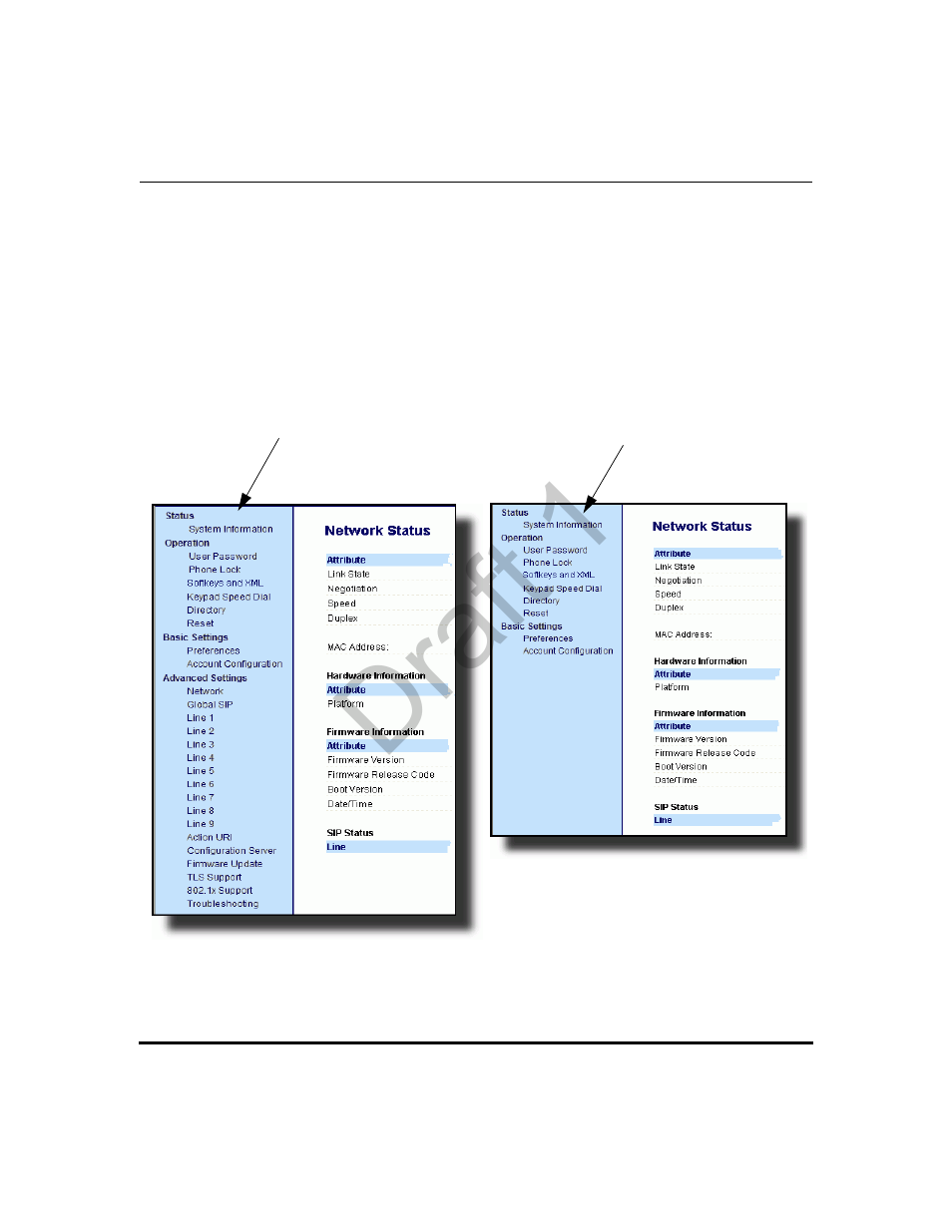 Aastra web ui options, Aastra web ui options -6, Draft 1 | Aastra Telecom 9480i Series User Manual | Page 96 / 1184