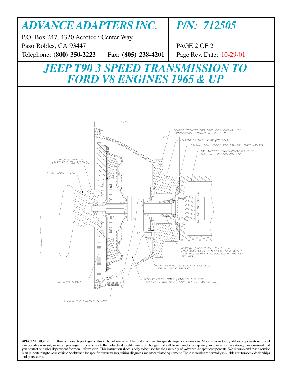 Advance Adapters 712505 User Manual | Page 2 / 2