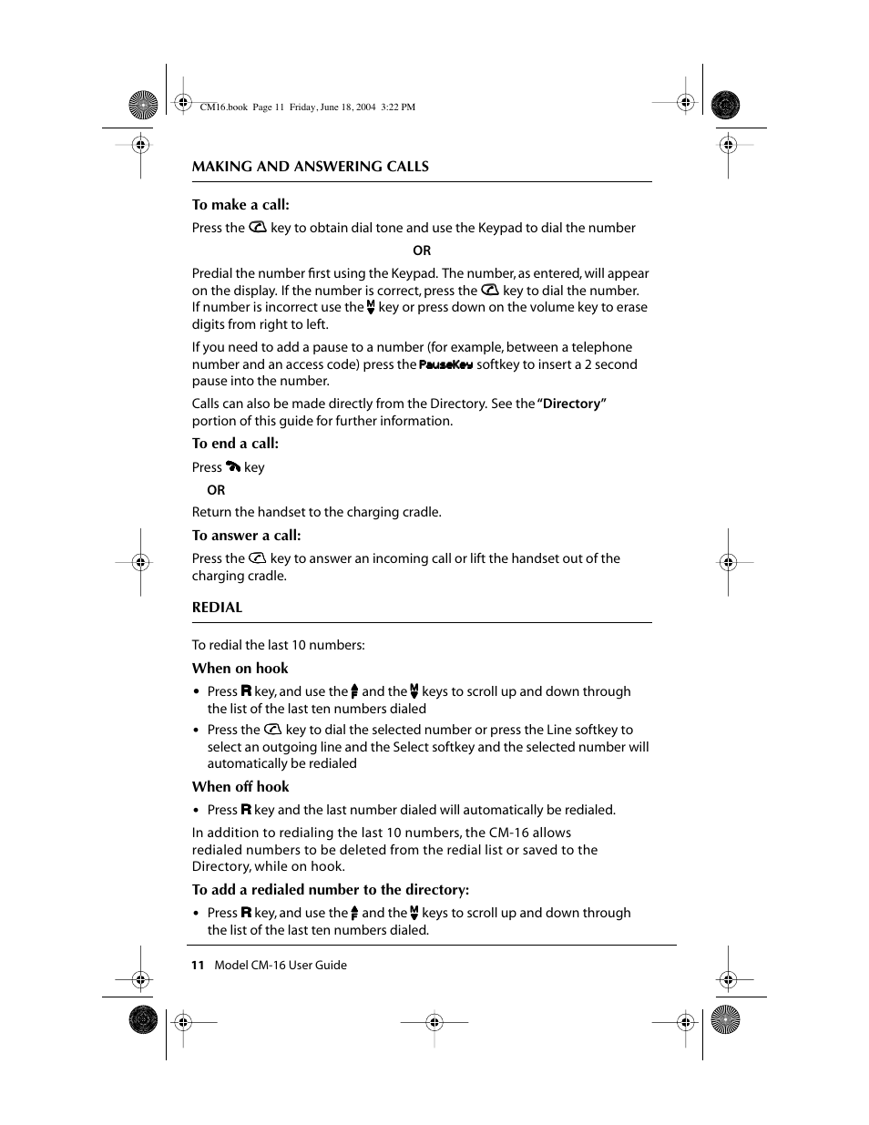 Aastra Telecom CM-16 User Manual | Page 12 / 28
