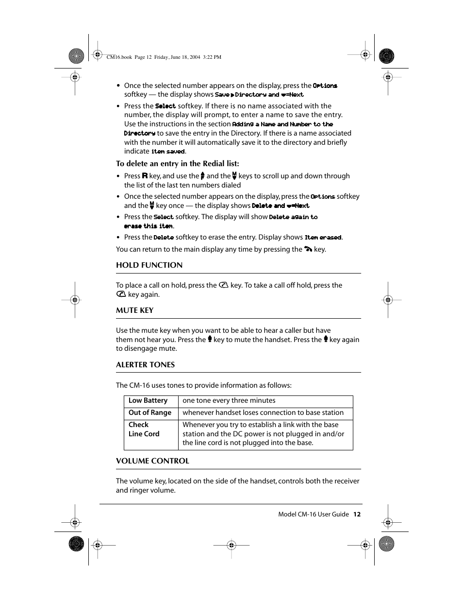 Aastra Telecom CM-16 User Manual | Page 13 / 28