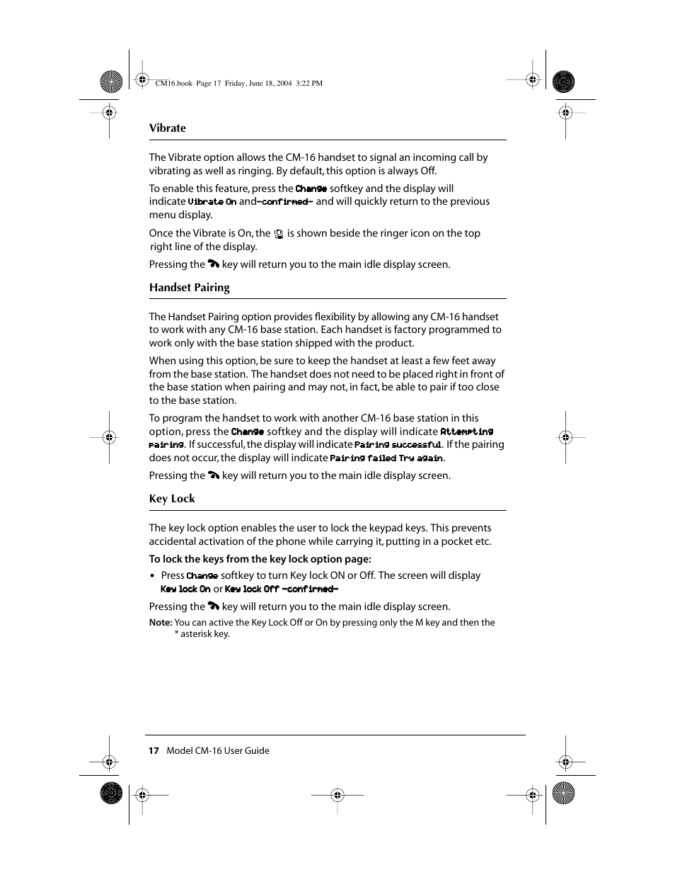 Aastra Telecom CM-16 User Manual | Page 18 / 28